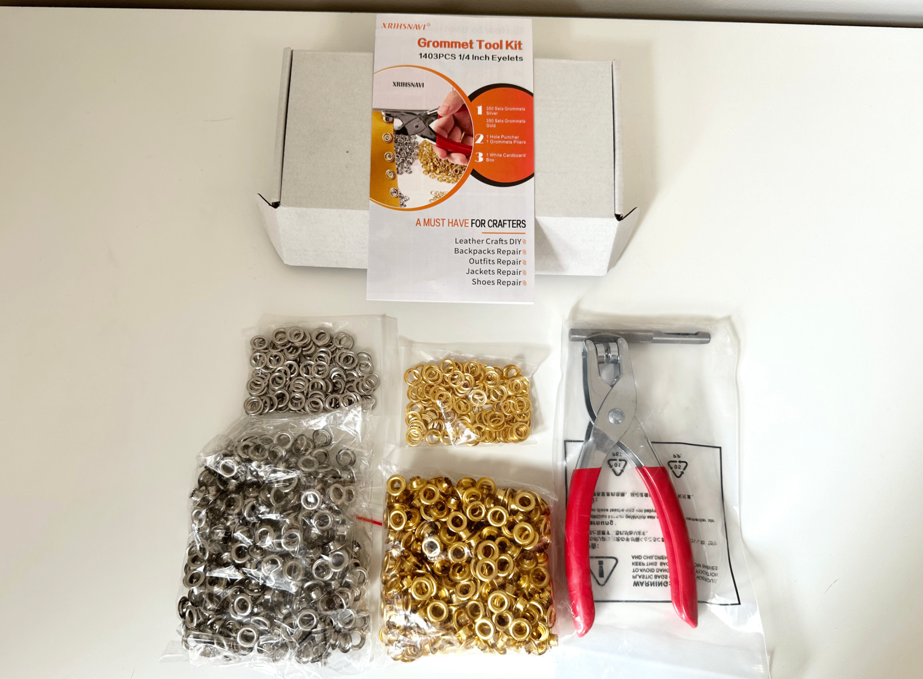 Grommet Tool Kit, Eyelet with Punch Pliers, Hole Punch