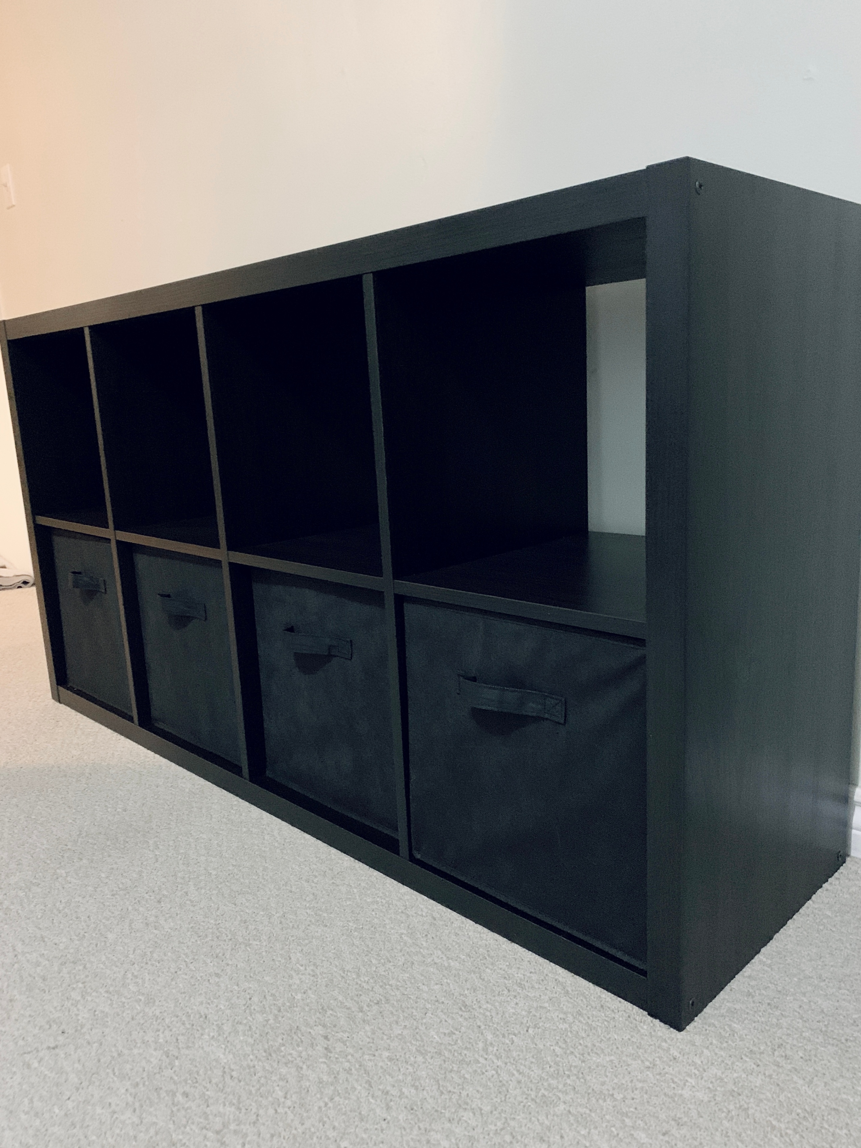 IKEA Shelf unit, KALLAX black-brown + 4 Cloth Storage bins - photo 2