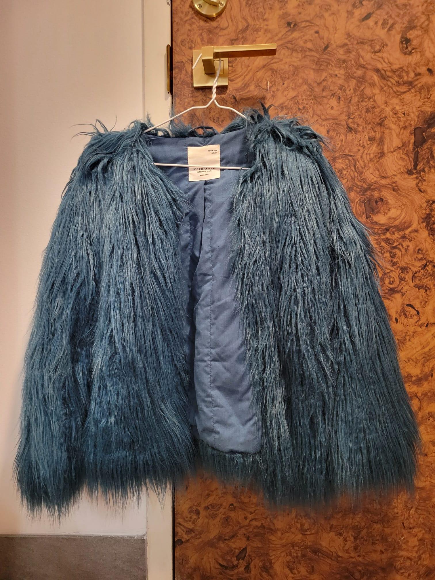 Zara Green Faux Fur Coat