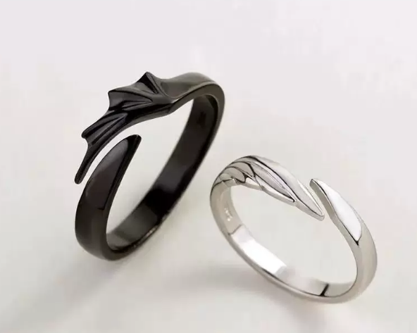 Angel & Devil Wing Couples Rings - photo 4