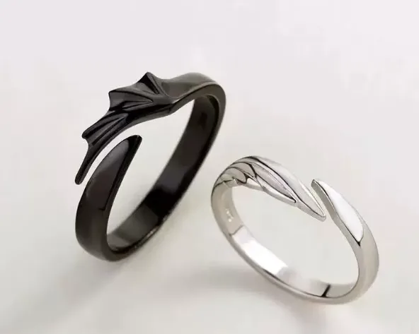 Angel & Devil Wing Couples Rings - photo 4