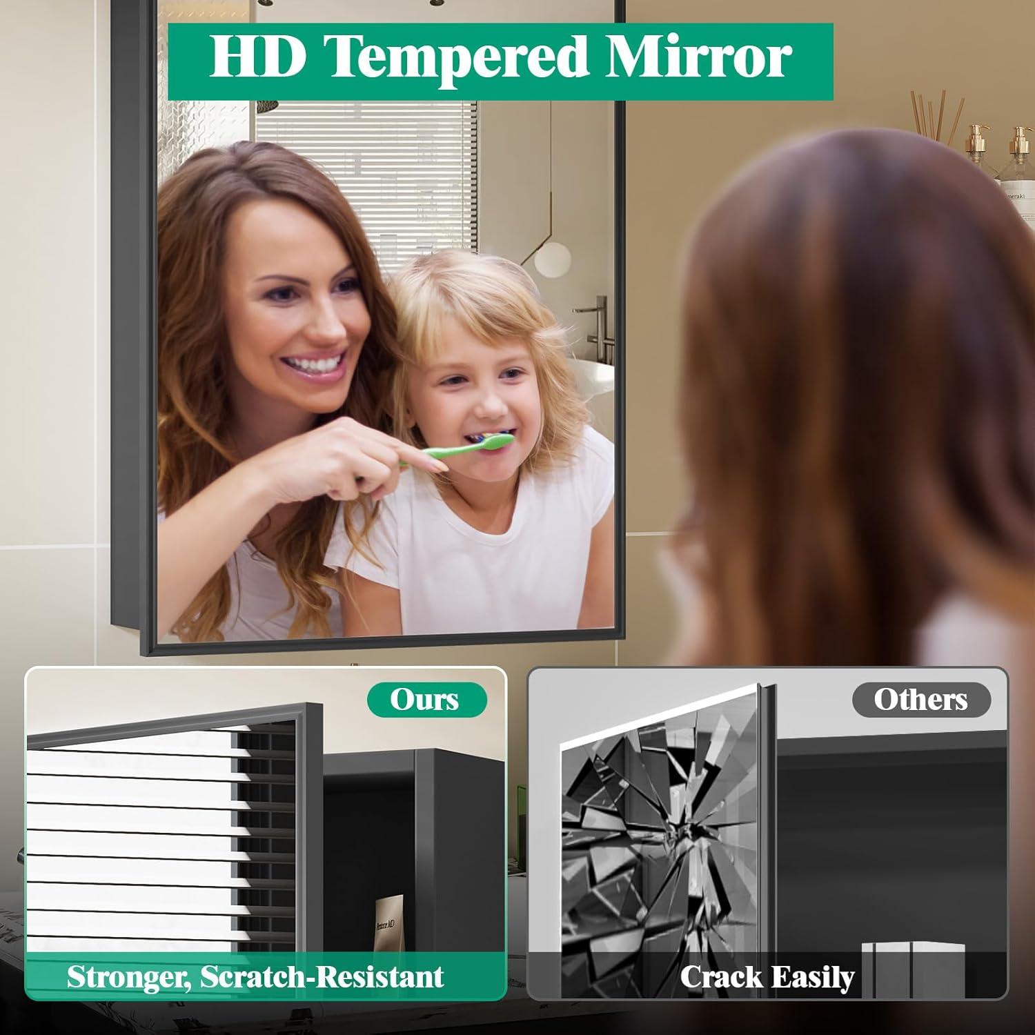 22 x 16 Medicine Cabinet Mirror, Bathroom Medicine Cabinet - photo 4