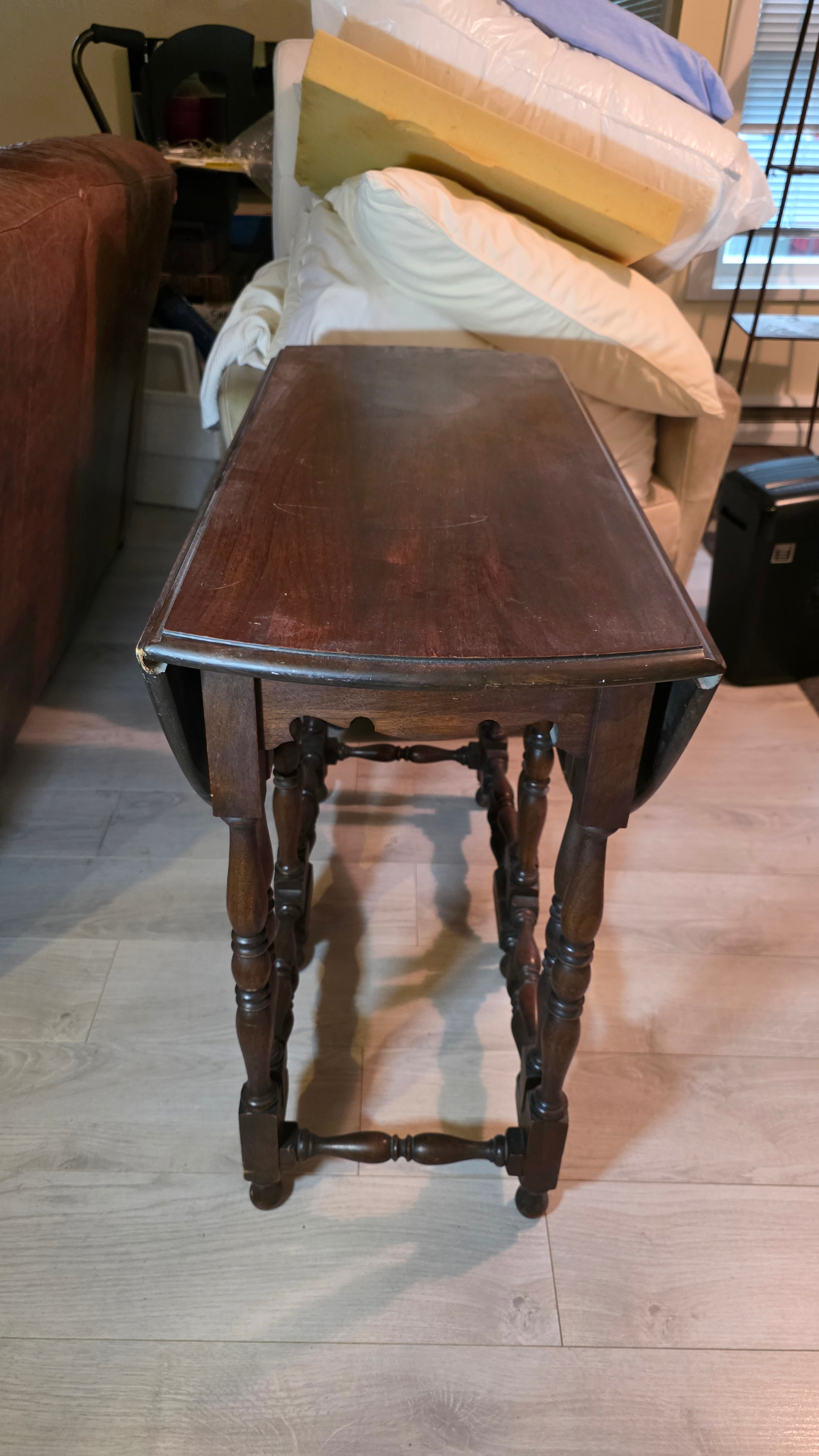 ✨ Vintage Solid Wood Gate Leg Drop-Leaf Table ✨ - photo 5