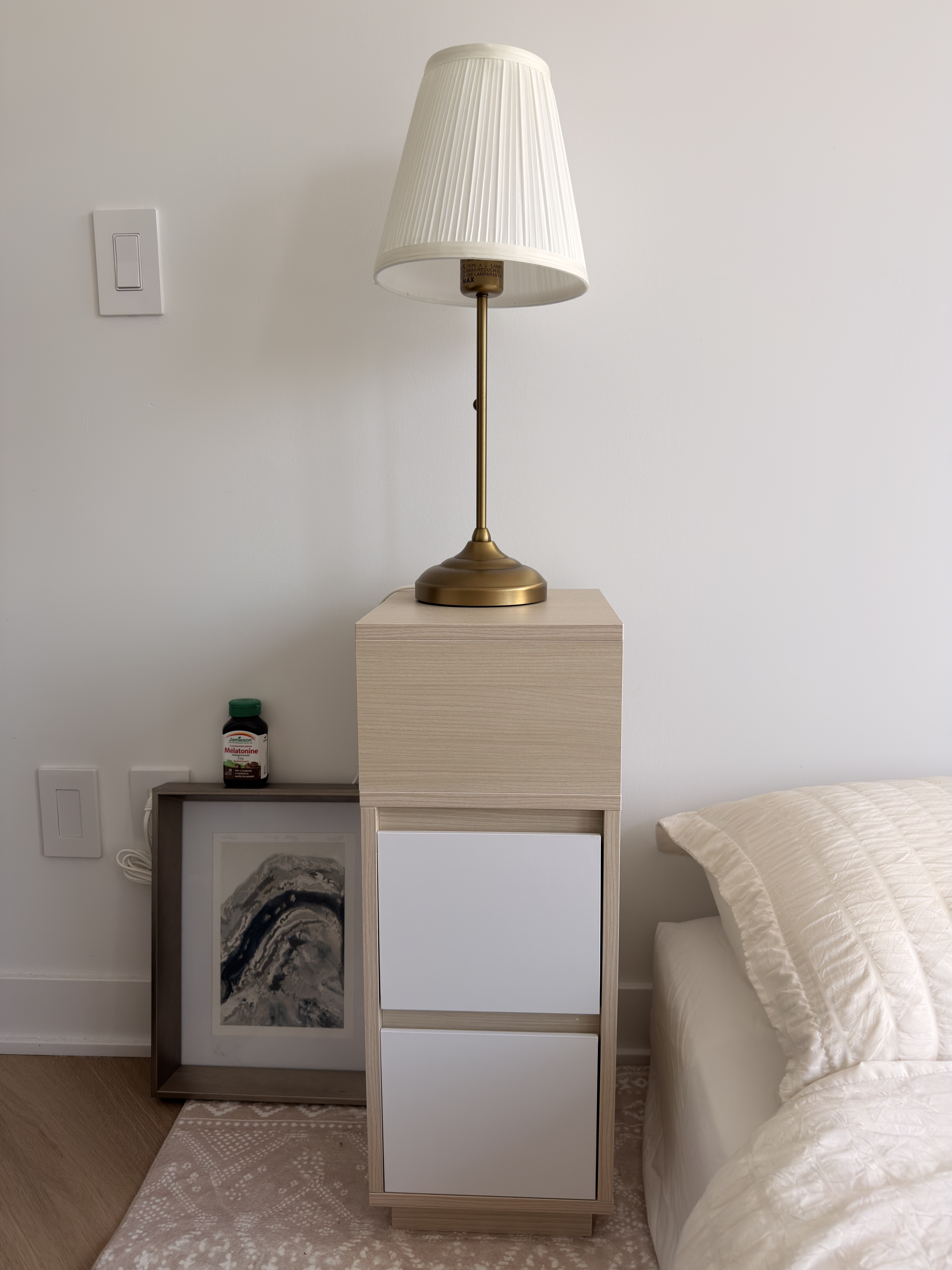 Modern Slim Nightstands Set of 2 with Drawers - photo 2