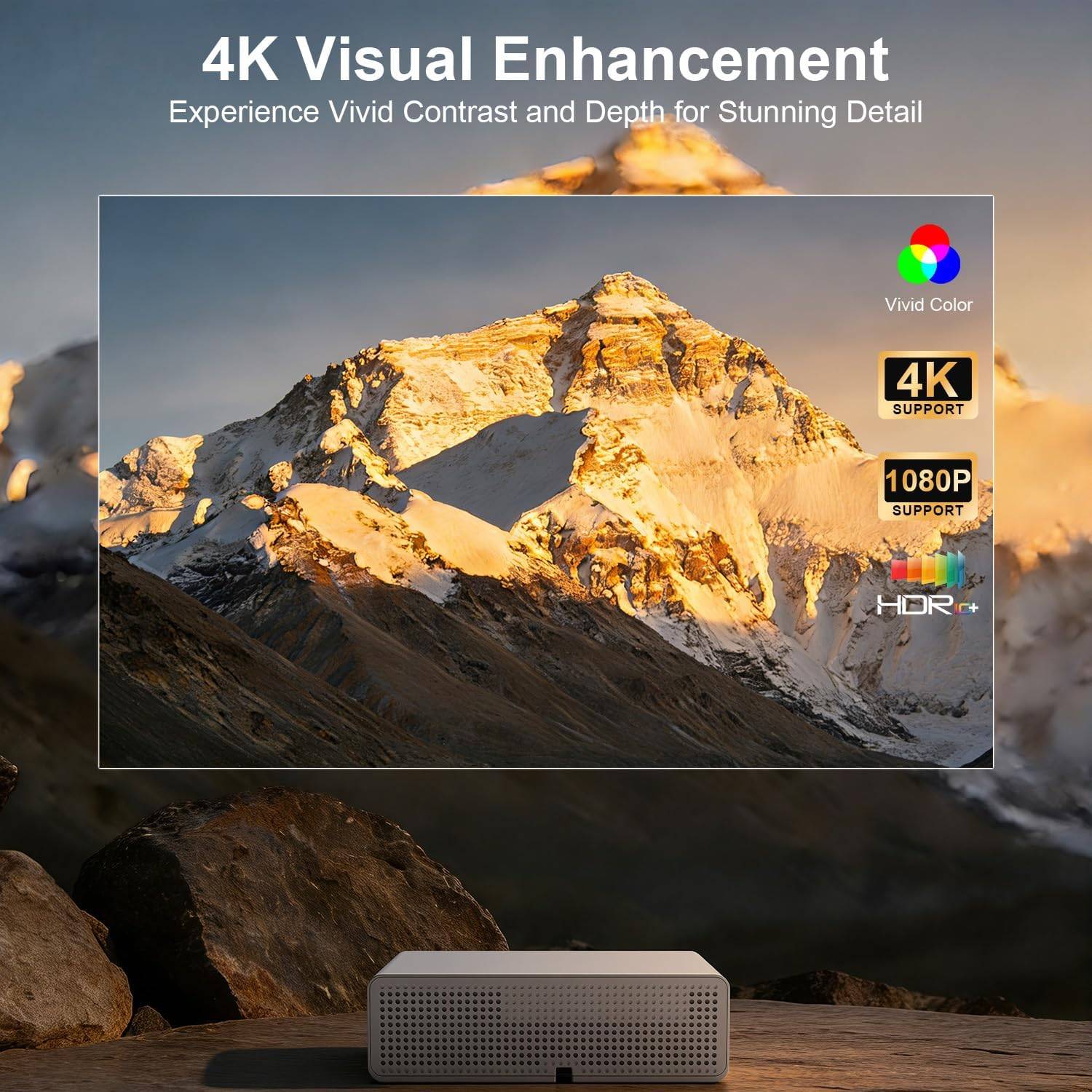4K Smart Projector, Native 1080P Full HD Projector - photo 3