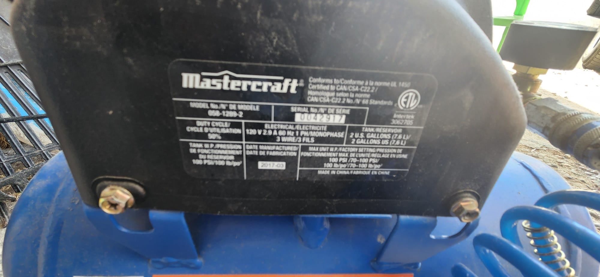Mastercraft Air Compressor - photo 3