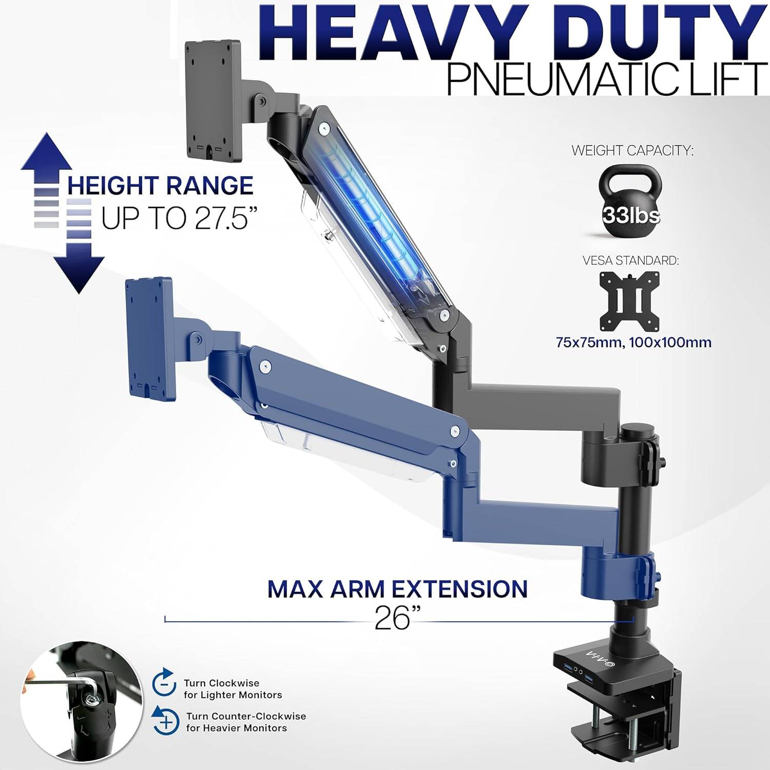 New VIVO Premium Aluminum Monitor Arm Ultrawide Monitor - photo 3