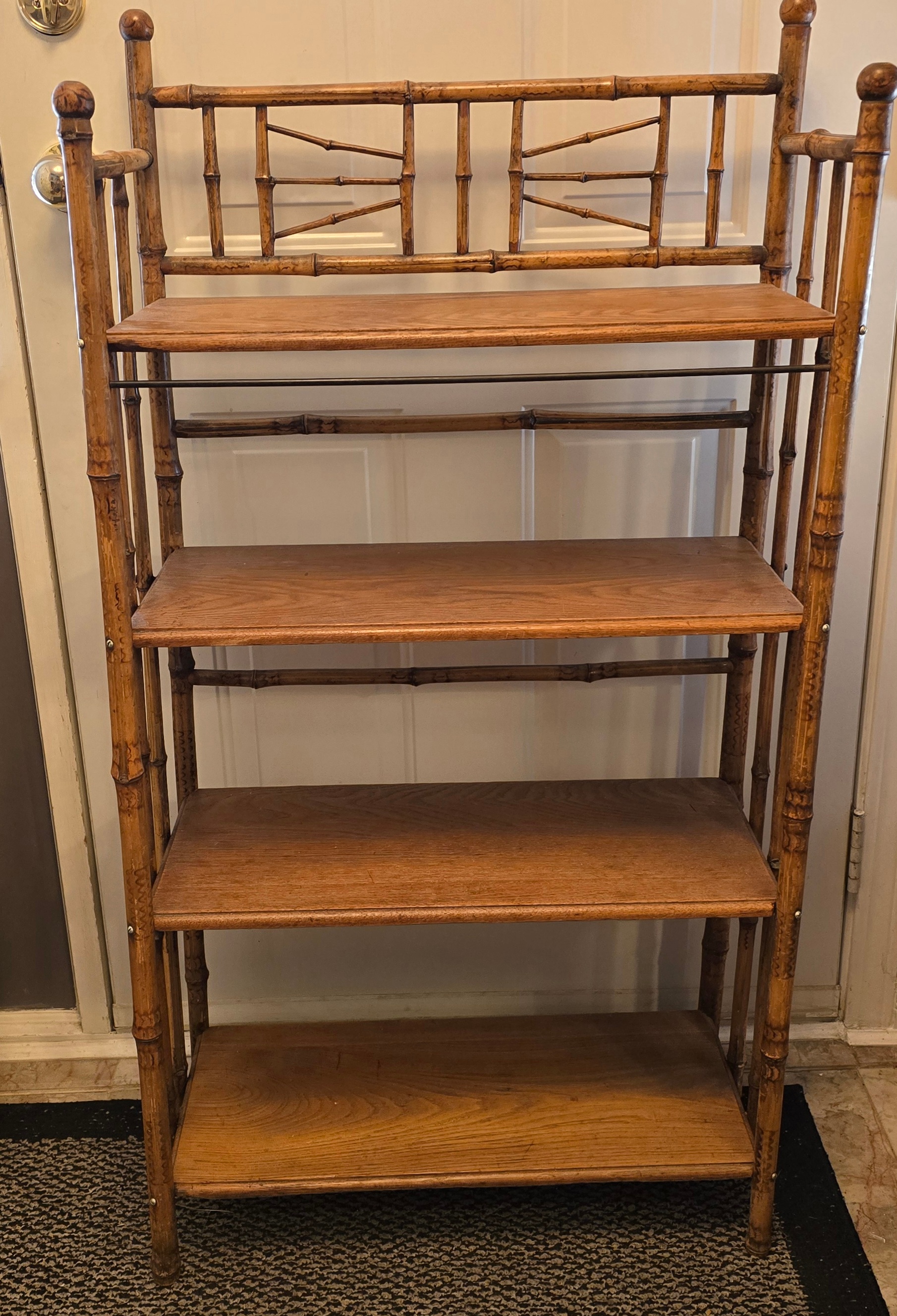 VICTORIAN BAMBOO / RATTAN BOOKCASE SHELF