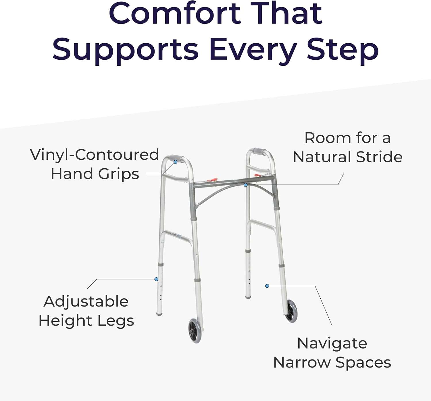 Folding Walker w/ Wheels - photo 4
