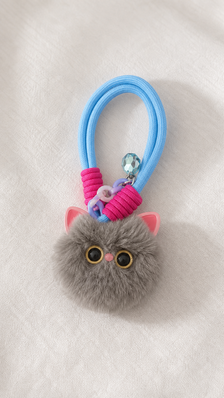 Fluffy Cat Bag Charm / Keychain