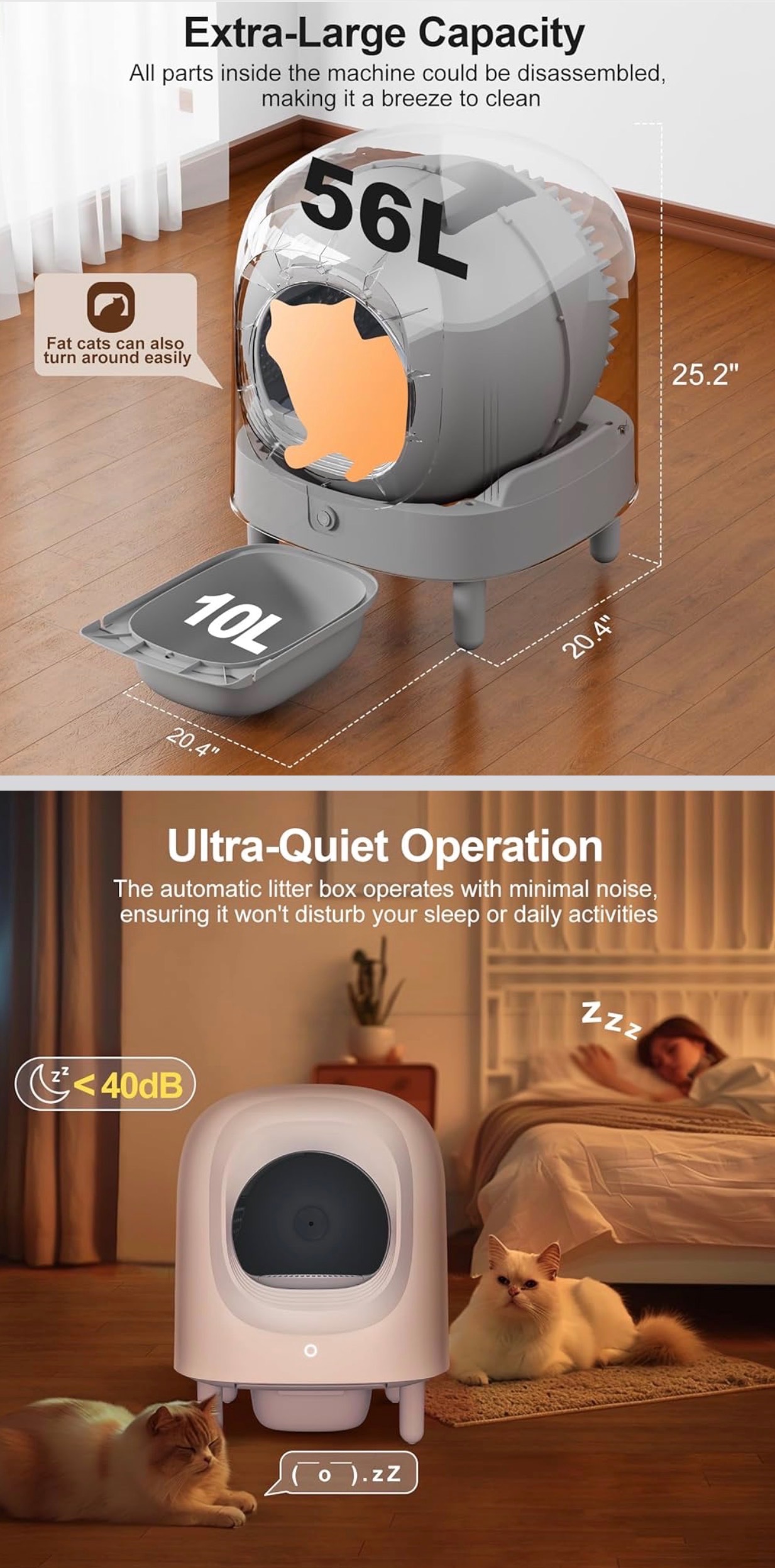 Self Cleaning Litter Box 56L Auto-Safety Protection/APP Control - photo 4
