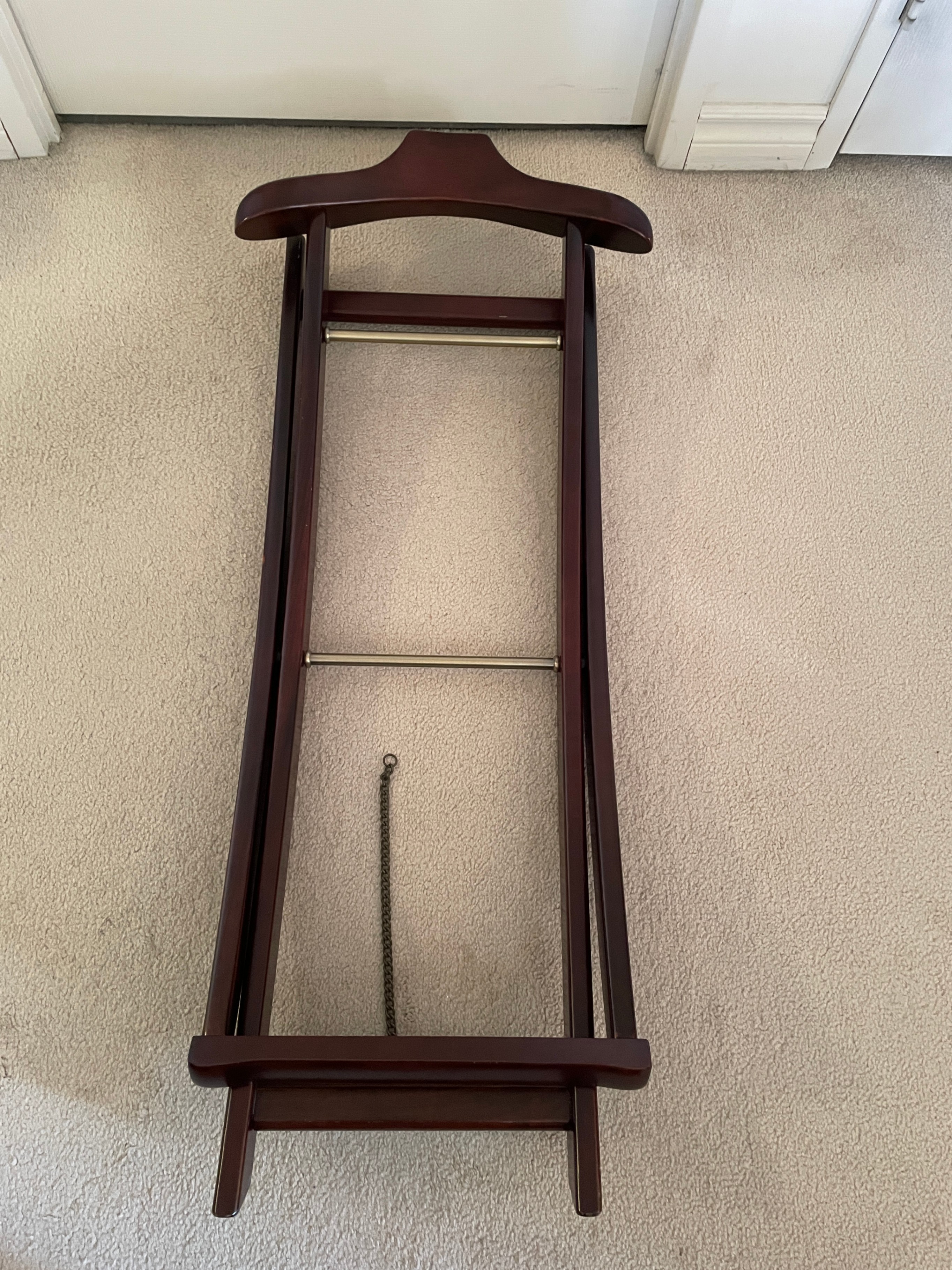 Bombay Co. Folding Valet Stand – Mahogany & Brass - photo 3
