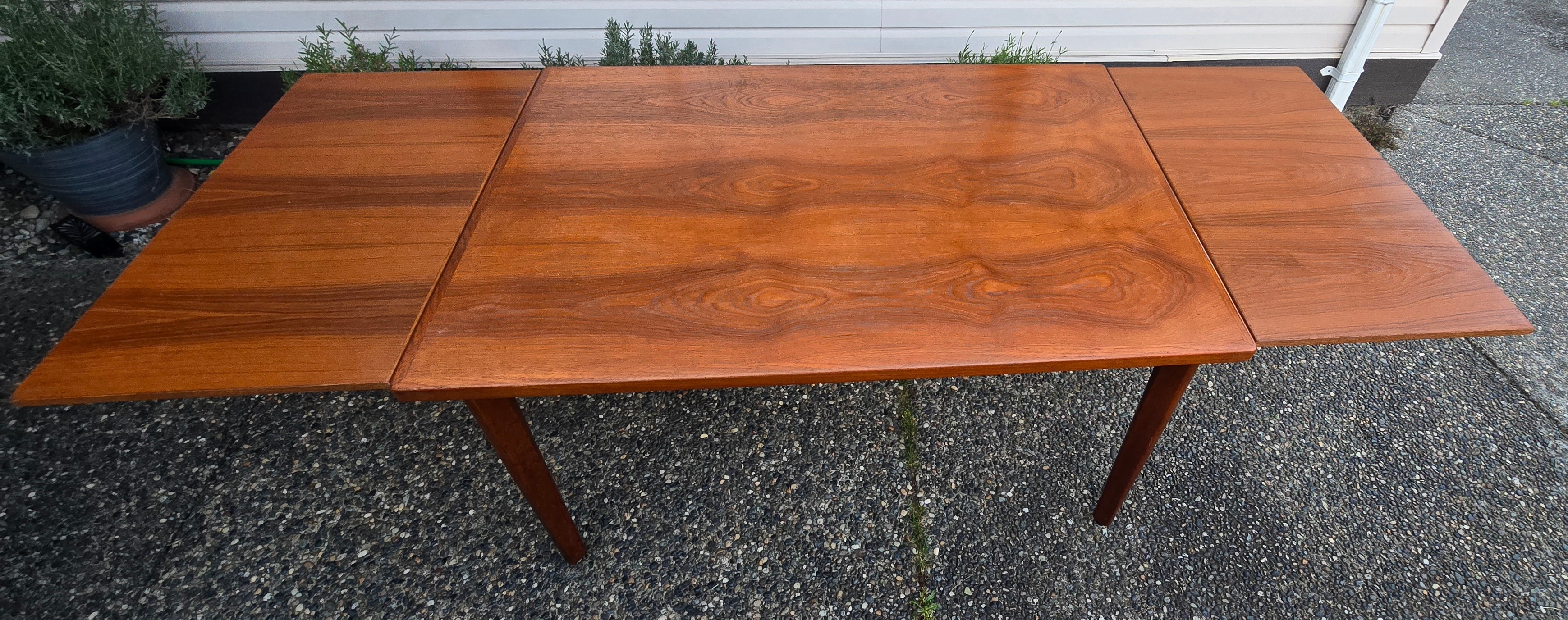 MID CENTURY TEAK DRAW LEAF DINING TABLE - photo 2