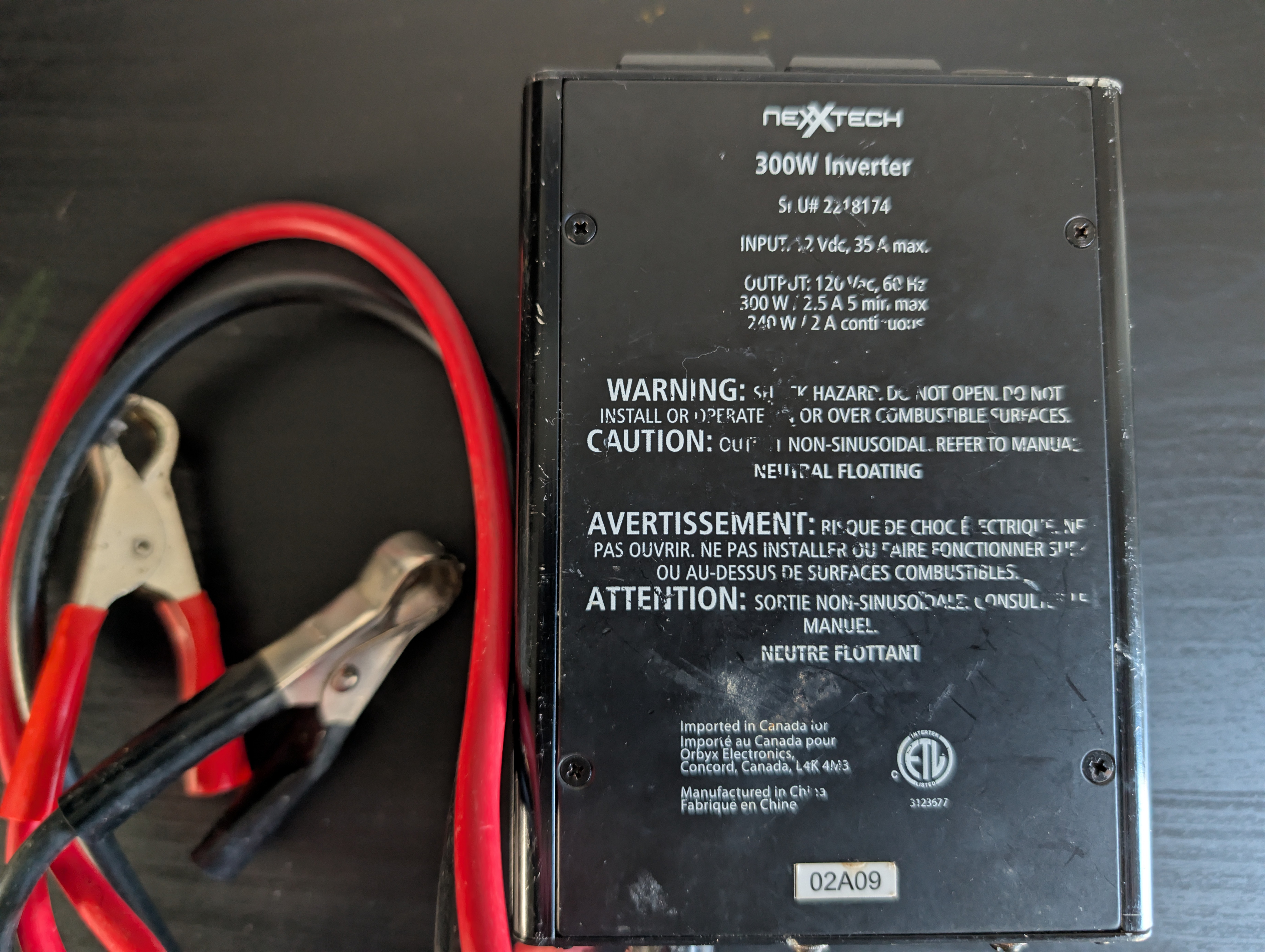 300W Power Inverter (12V DC to 120V AC) with Clamps - photo 4