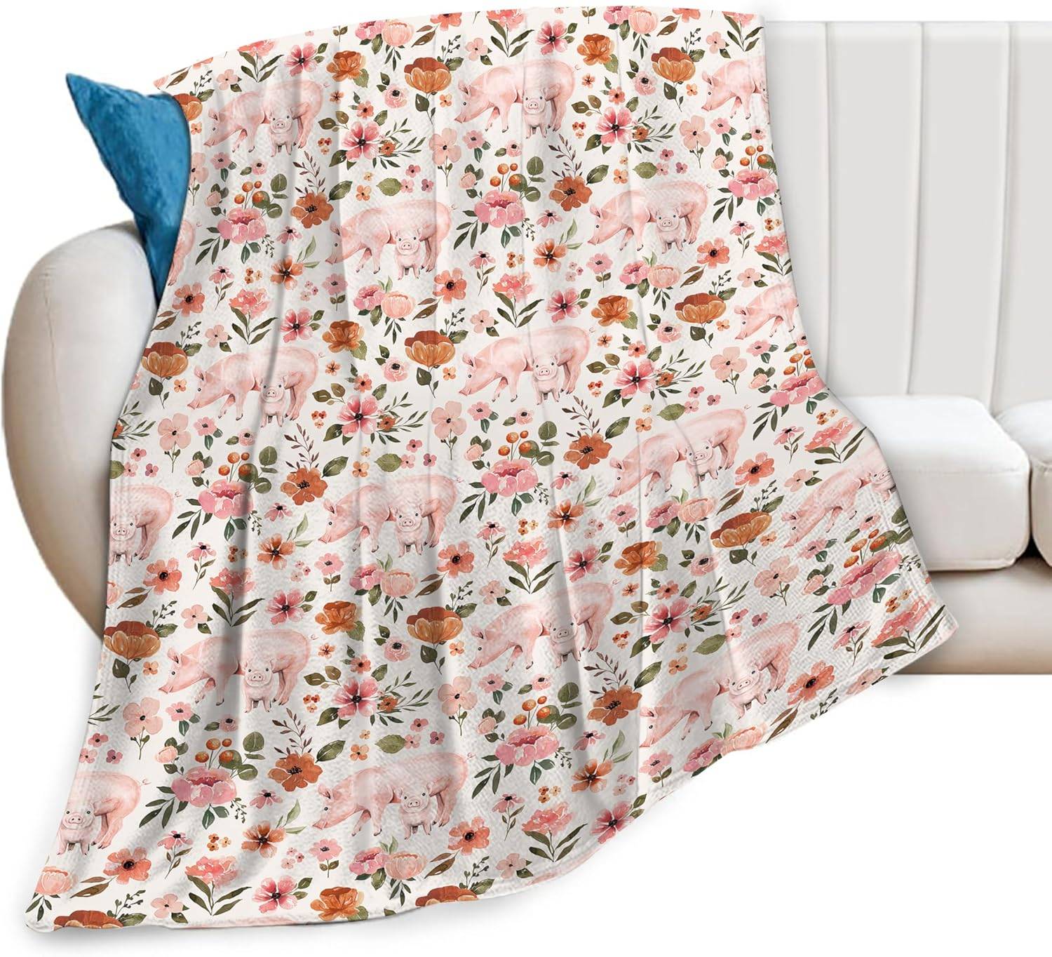 Pig Blanket Farmhouse Floral 40"x50"