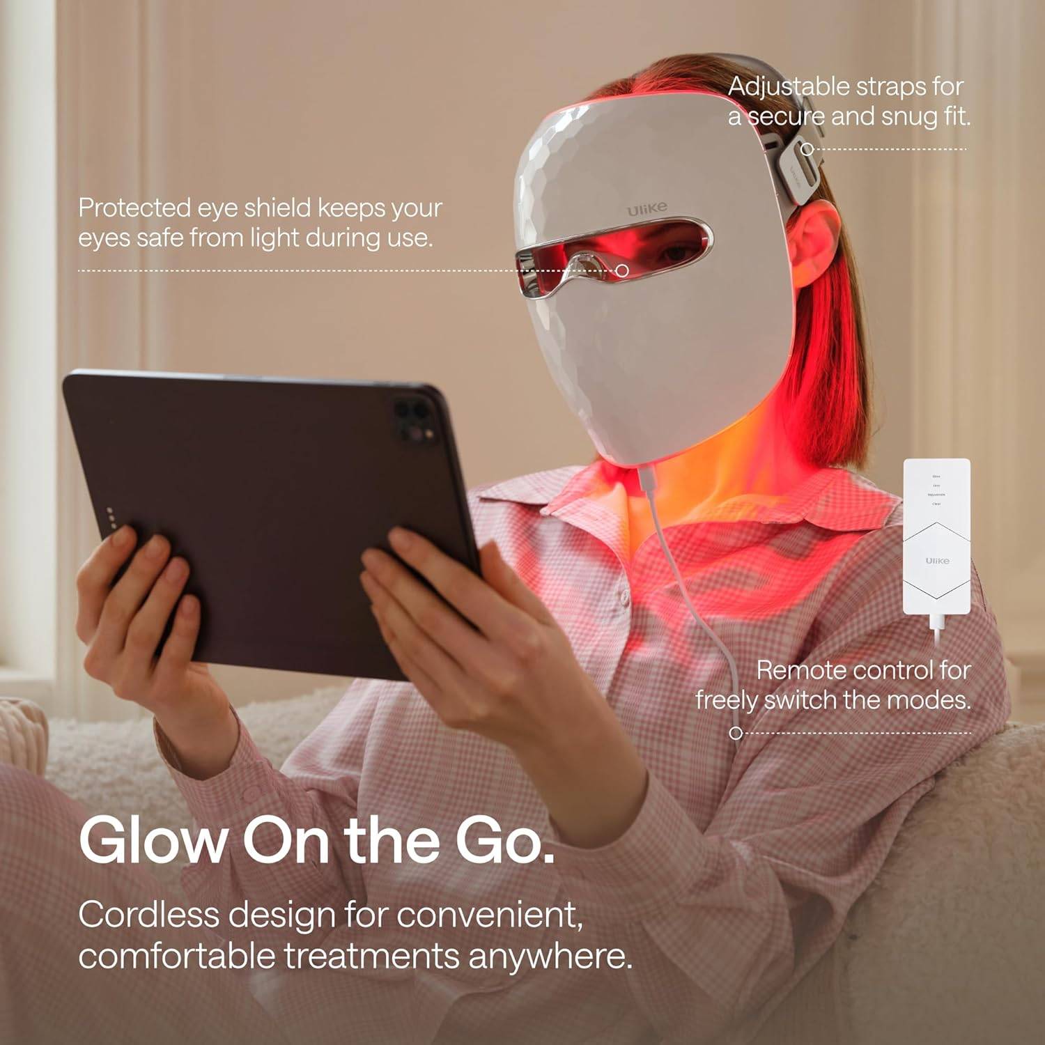 Ulike ReGlow LED Light Therapy Mask, Red Light Therapy - photo 3