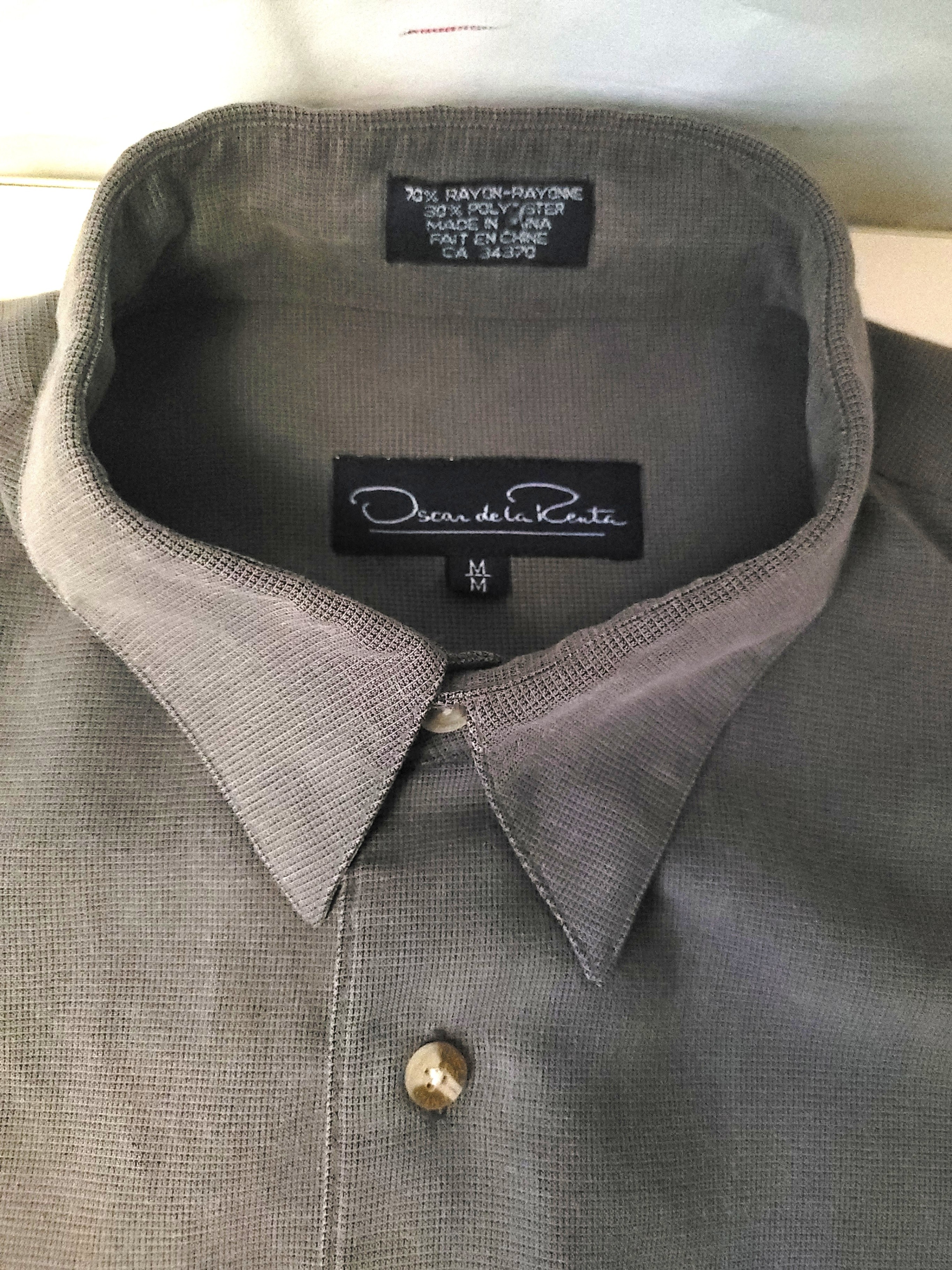 Oscar de la Renta Charcoal Gray Button Up Shirt Size M - photo 5
