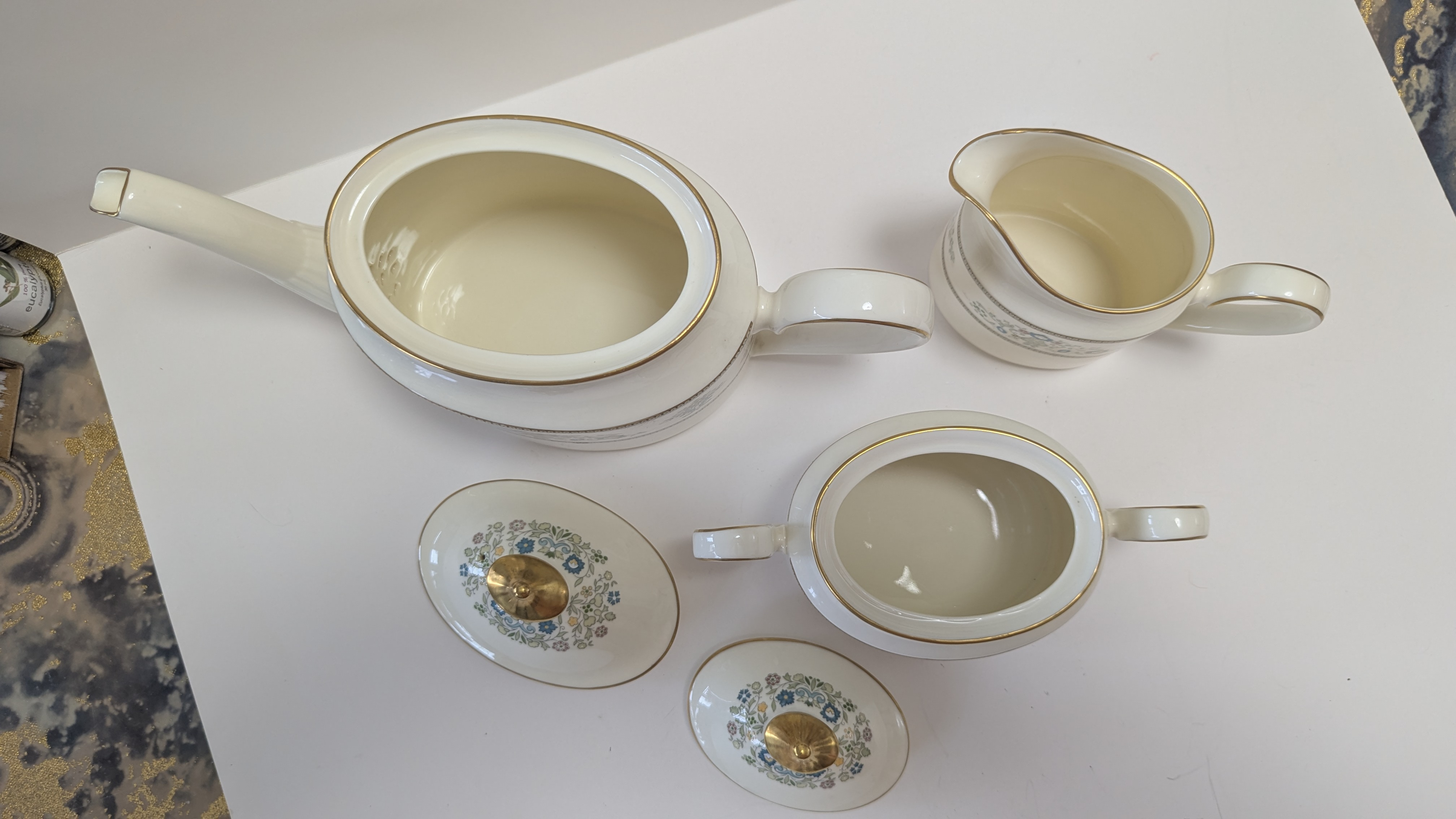 Vintage Fine Bone China Minton Henley Teapot,Sugar +Lid,Creamer - photo 2