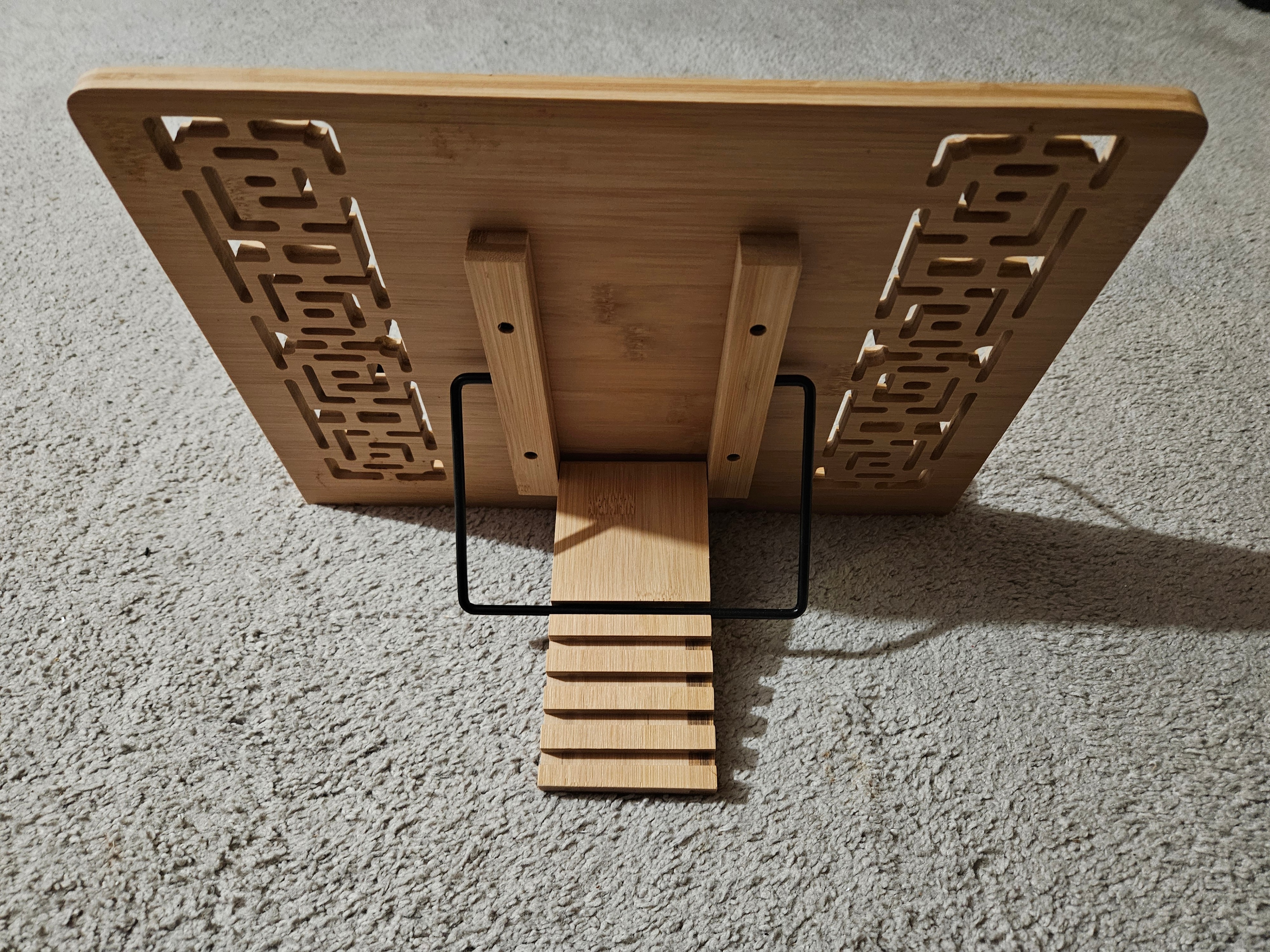 Beautiful Bamboo Book & Laptop Stand/Holder, 6 Adjustable Height - photo 2