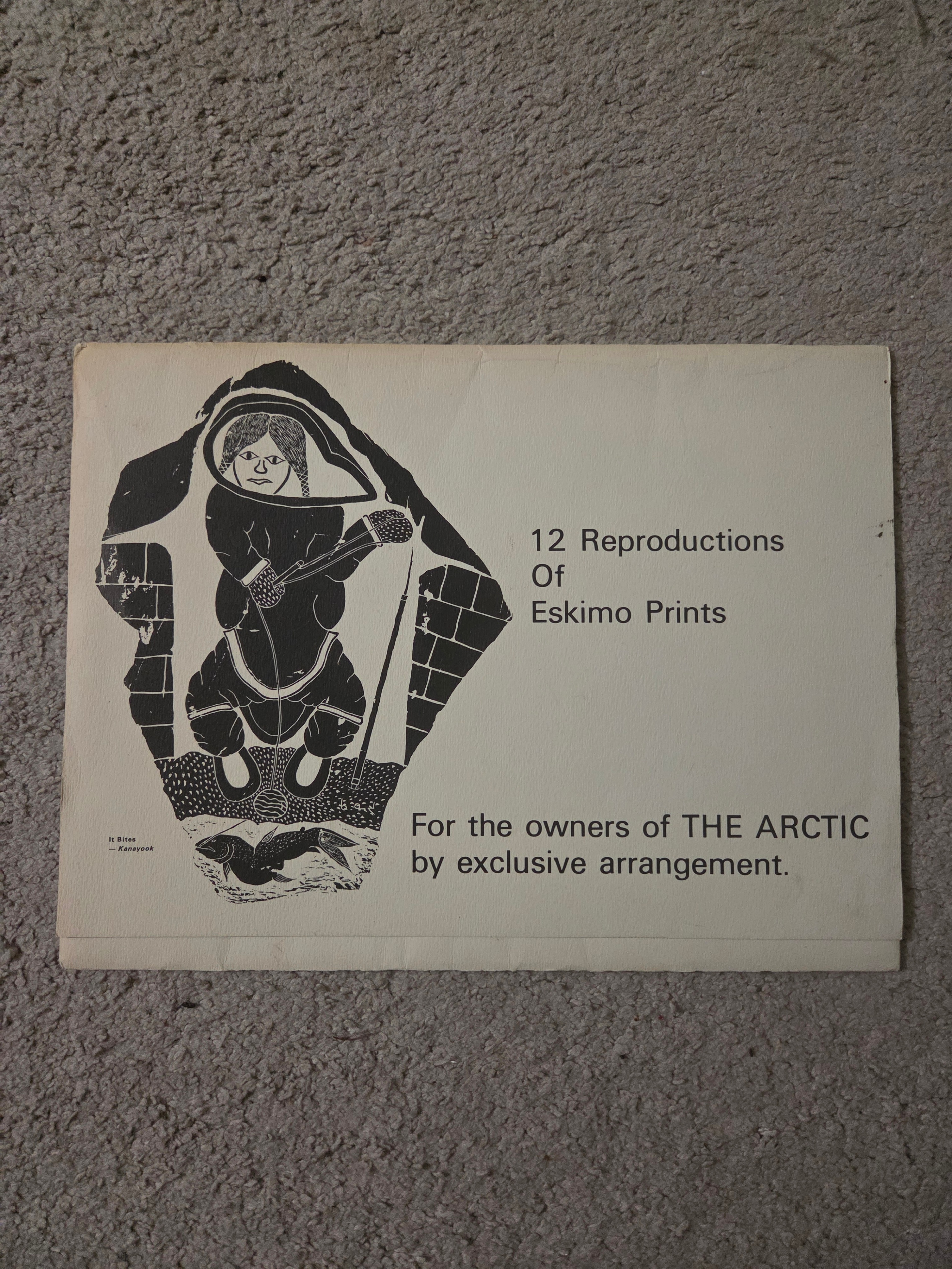 Vintage 1975 Inuit Art Print Portfolio (12 Plates), Talirunili +