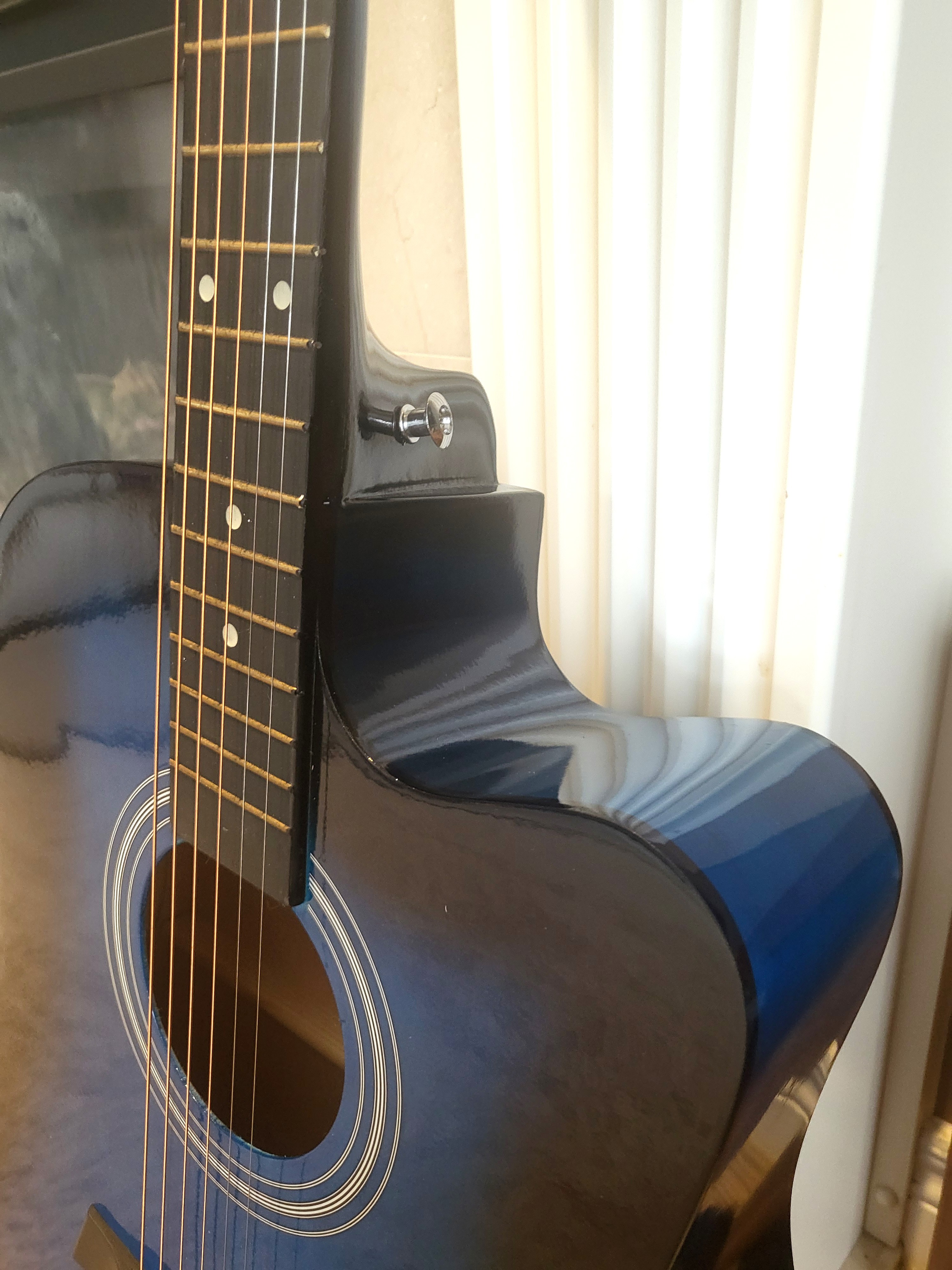 Brand New Acoustic guitar for beginners full size adults Blue - photo 4