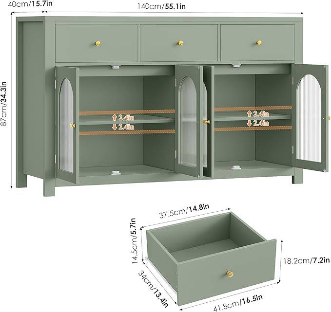 FINETONES Buffet Cabinet - Green - photo 3