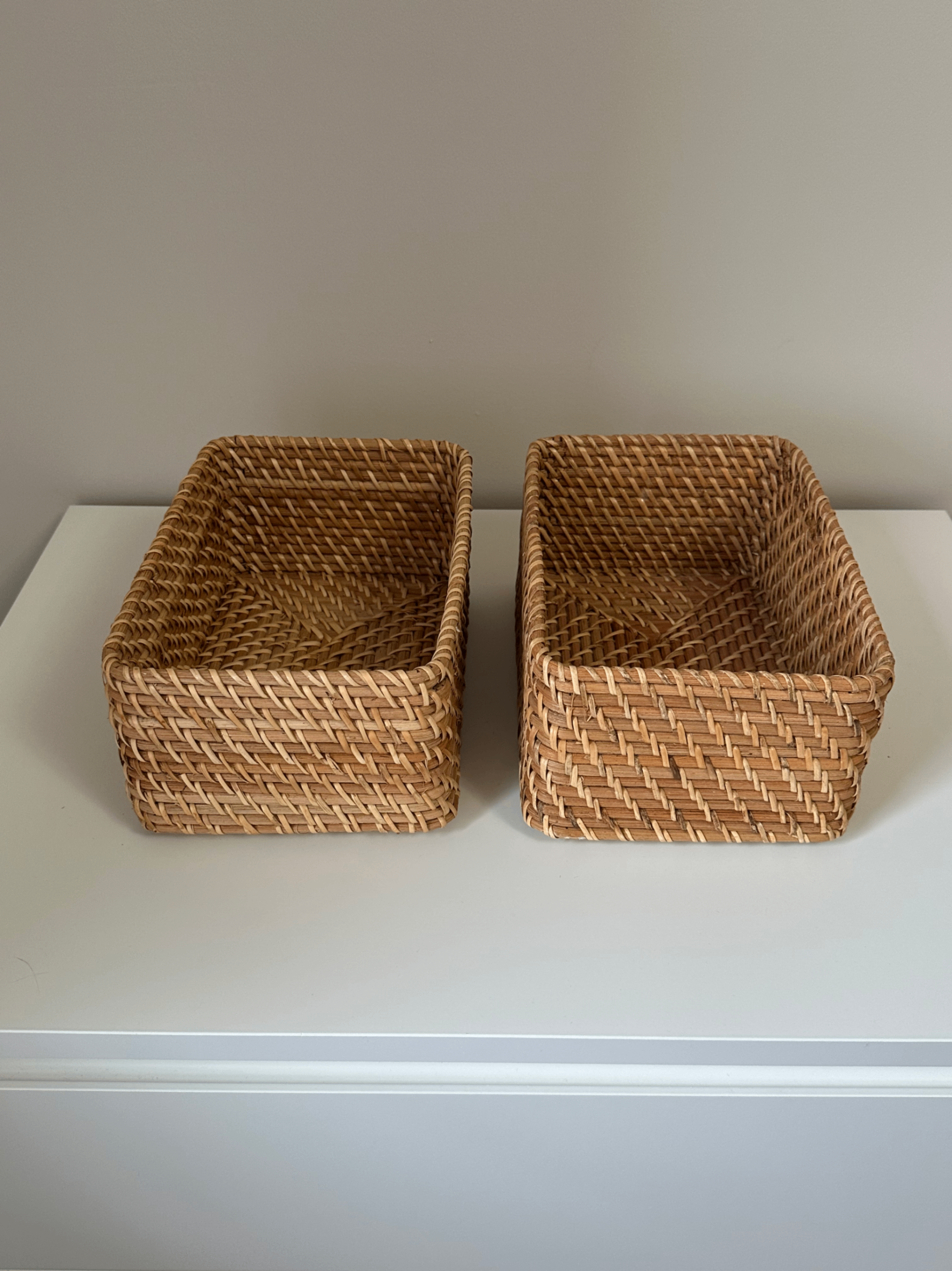 Muji rattan rectangular baskets