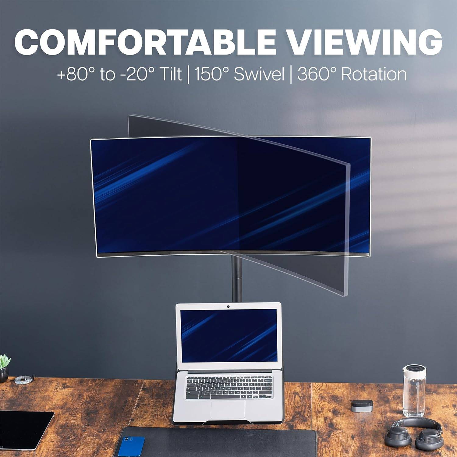 New VIVO Laptop and Extra Tall Extra Wide Monitor Desk Mount, - photo 4