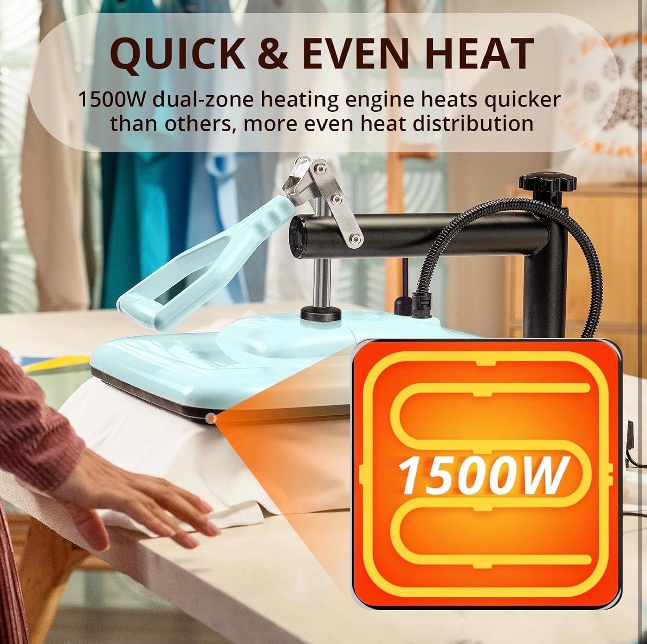 HTVRONT Heat Press Machine 15x15 Vinyl, Heats Up Fast&Evenly - photo 3