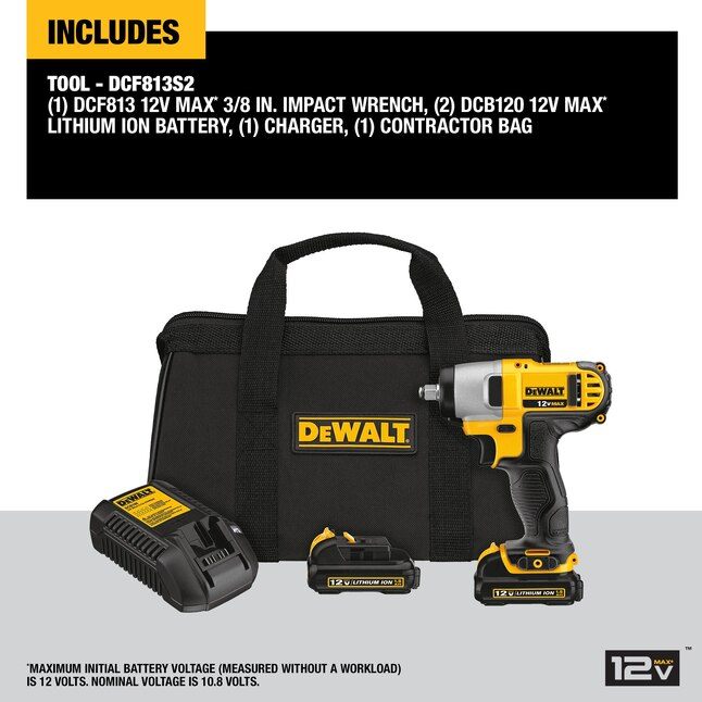 DEWALT 12V Max 3/8" Cordless Impact Wrench Kit 2 Batts - photo 2
