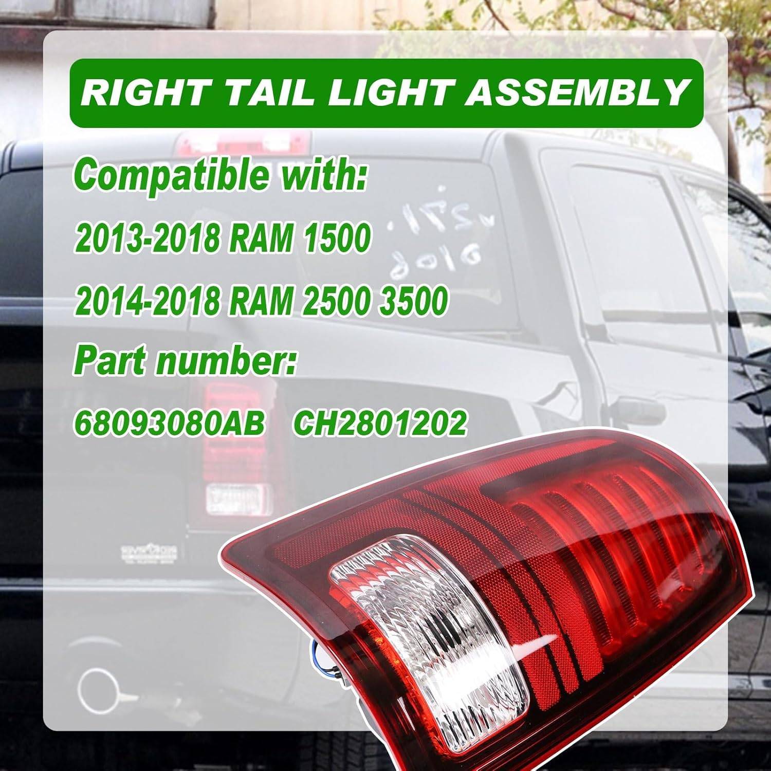 LED Tail Light for 13-18 Ram 1500 14-18 Ram 2500/3500 Taillight - photo 2