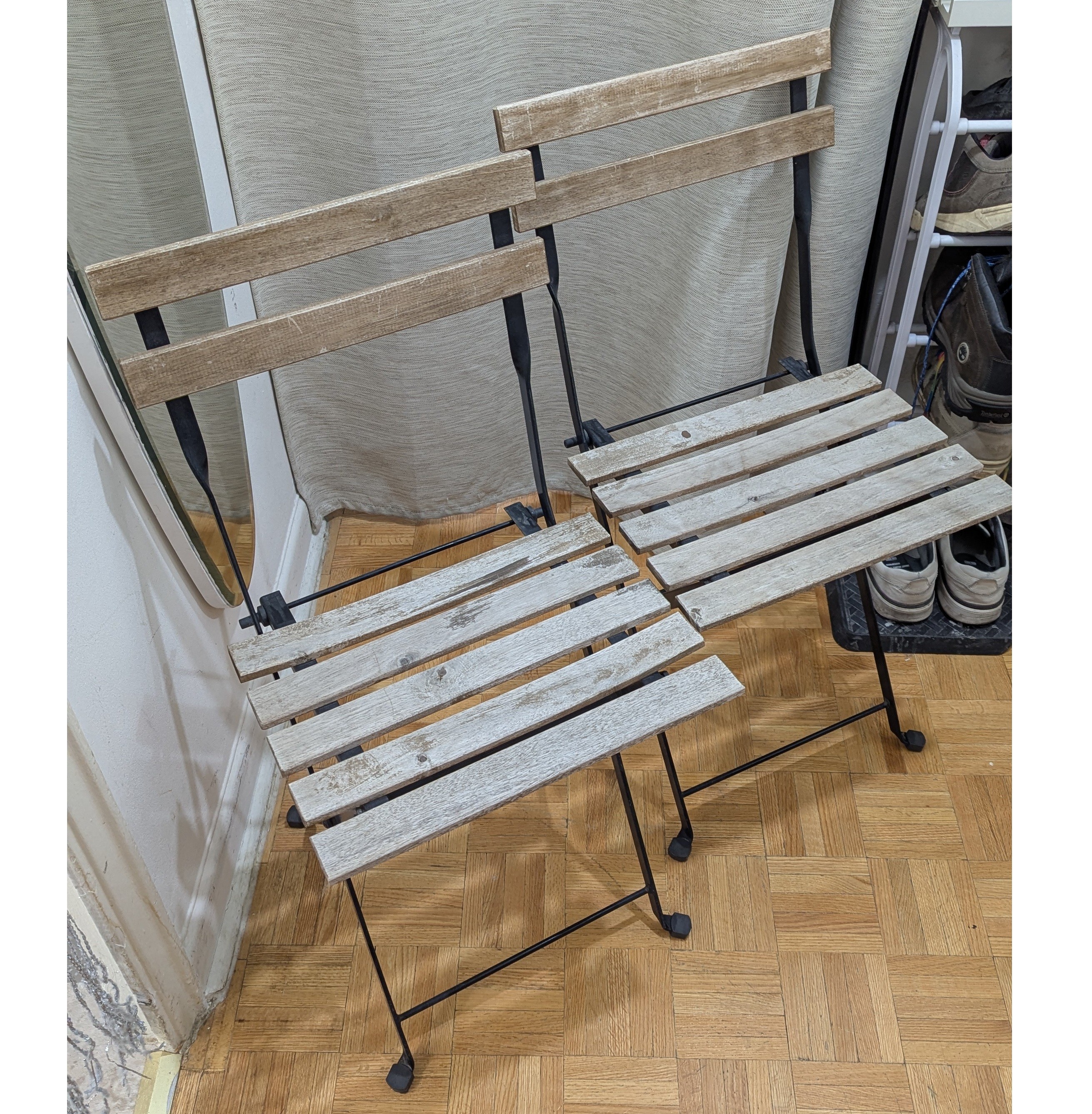 Folding Chairs, Strong, Natural Wood, Camping, Garden, Balcony