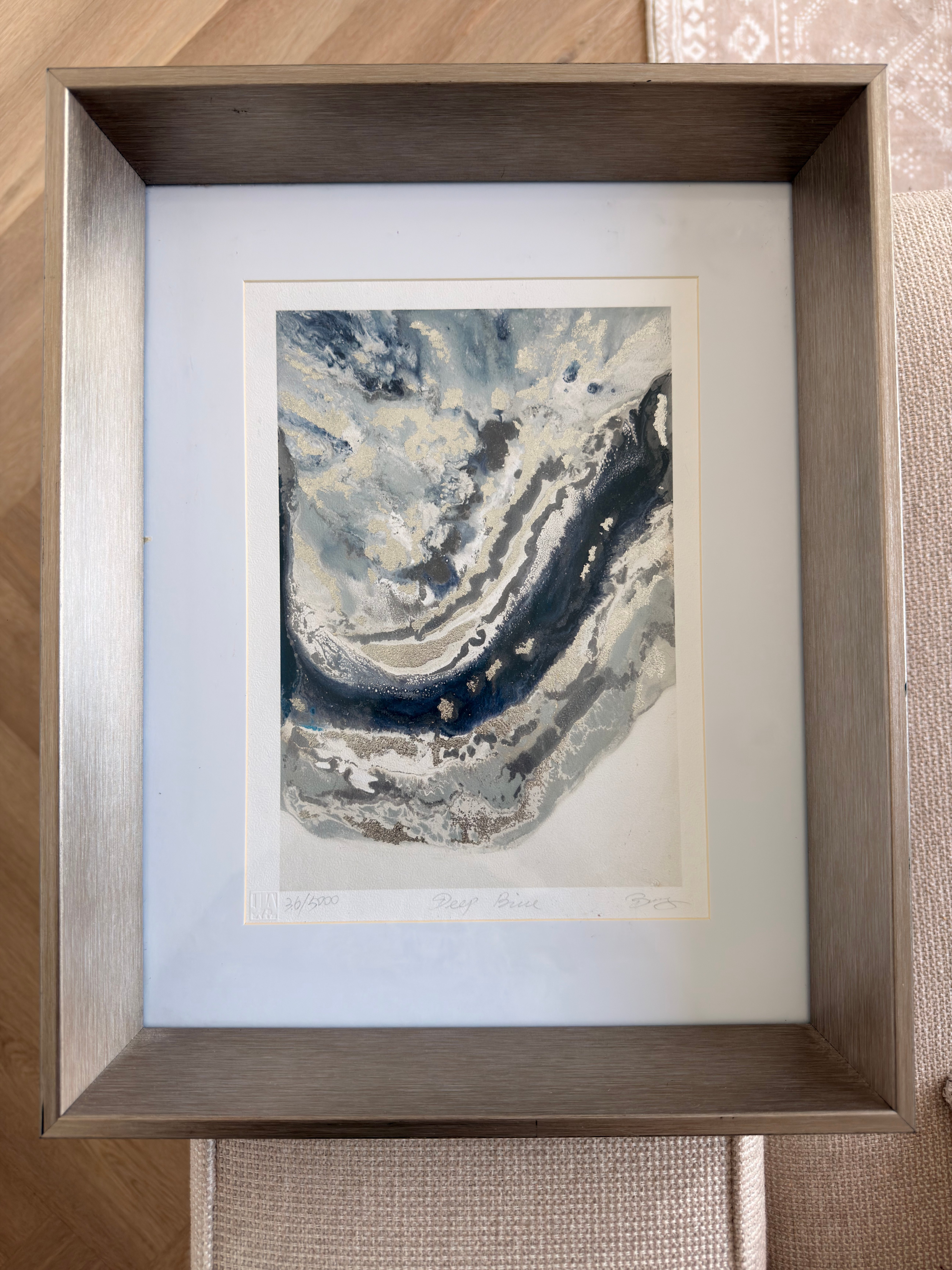 Framed Abstract Wall Art “Reef Blue” – Limited Edition Print - photo 2