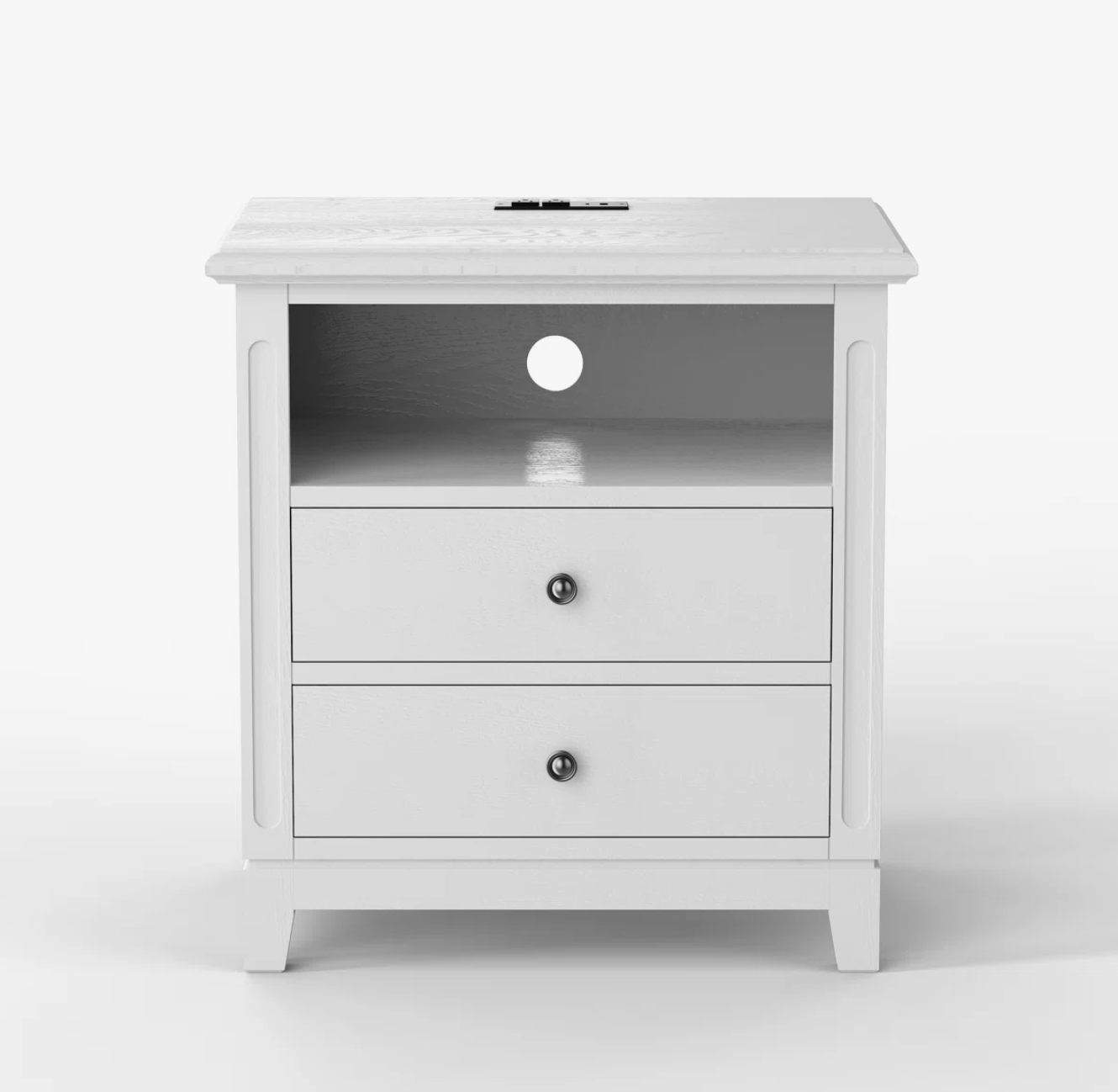 2 Drawers Solid Wood Construction Nightstand - photo 2