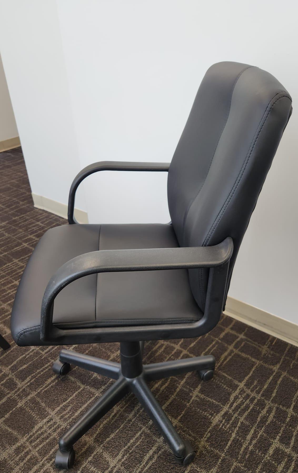 Black Faux Leather Office Chair - photo 4