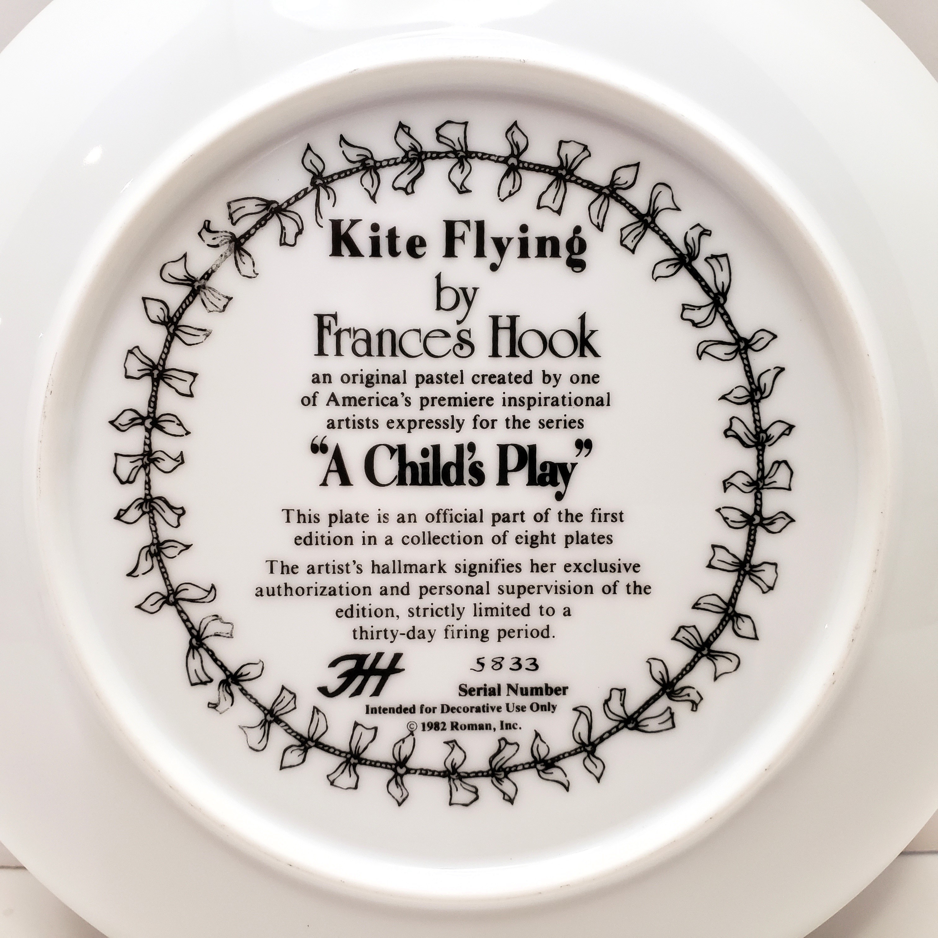Kite Flying by Frances Hook A Child’s Play Series Plate - photo 2