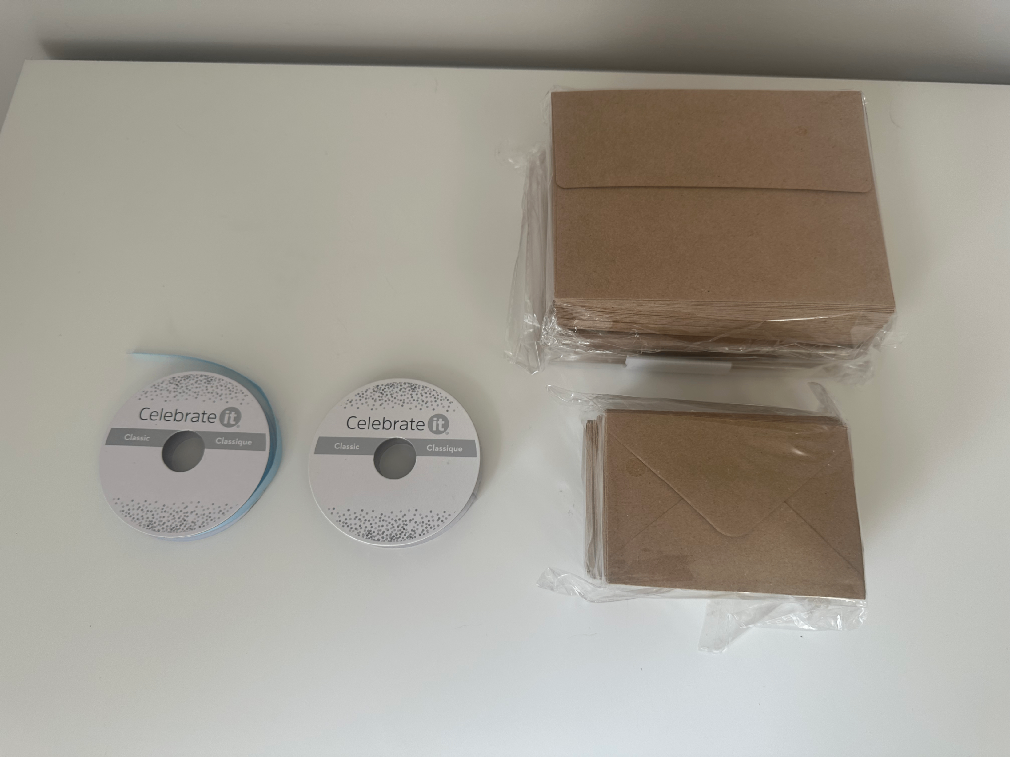 Kraft envelopes and ribbons