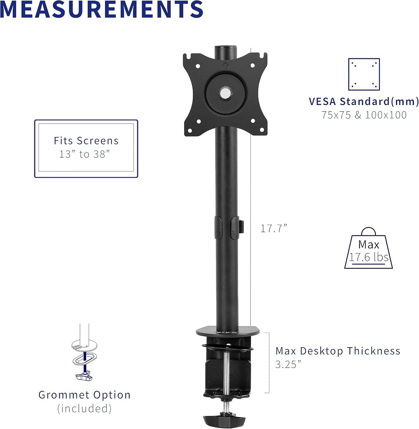 New VIVO Single Monitor Adjustable Tilt Desk Monitor Mount - photo 5