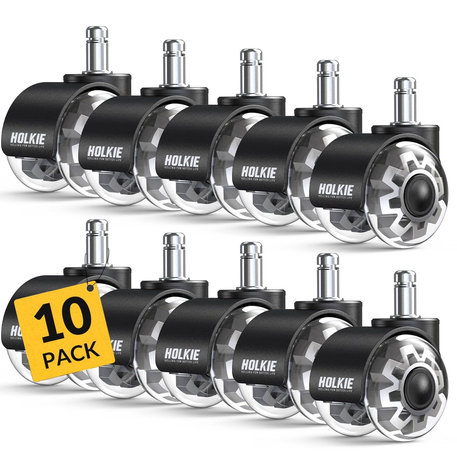 Office Chair Wheels 11x22mm Fit 2 Inch Casters 10 Pack