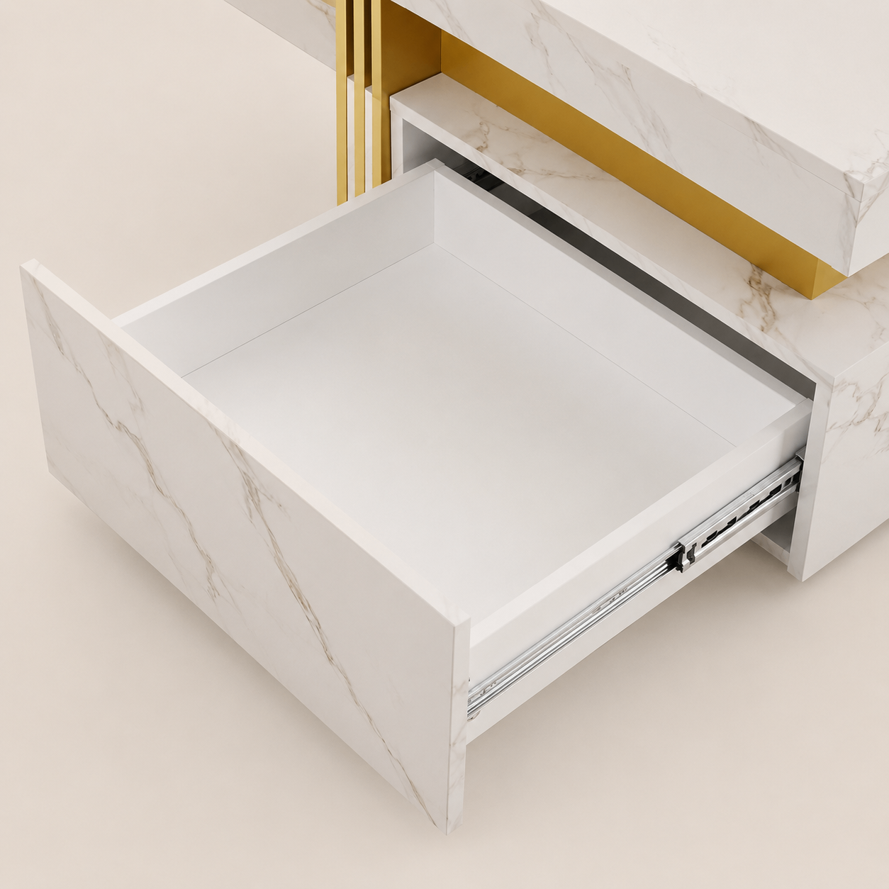 Luxury Marble Coffee Table with 4 Drawers – Modern Storage - photo 2
