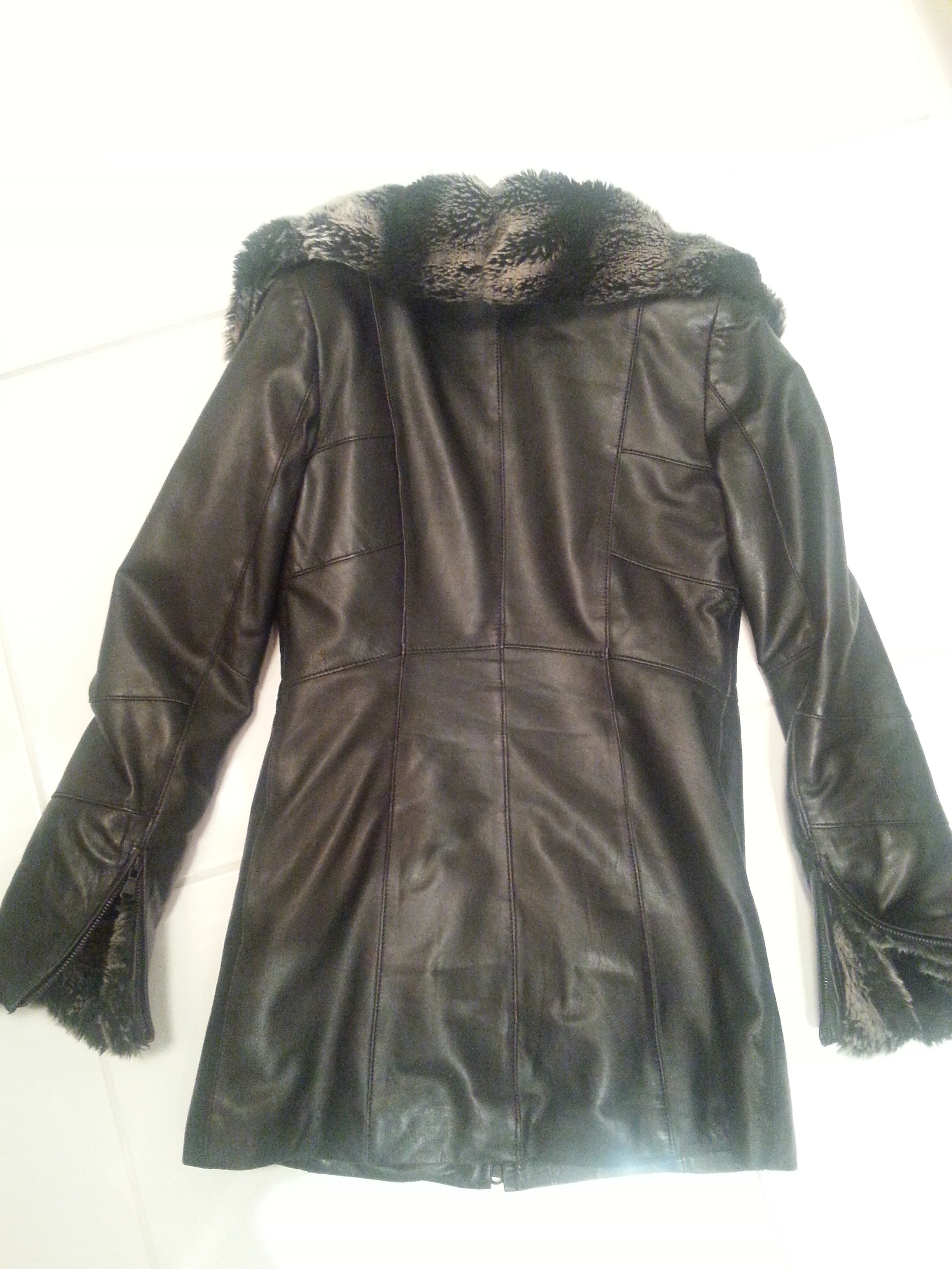 DANIER BLACK LEATHER WINTER COAT - photo 2