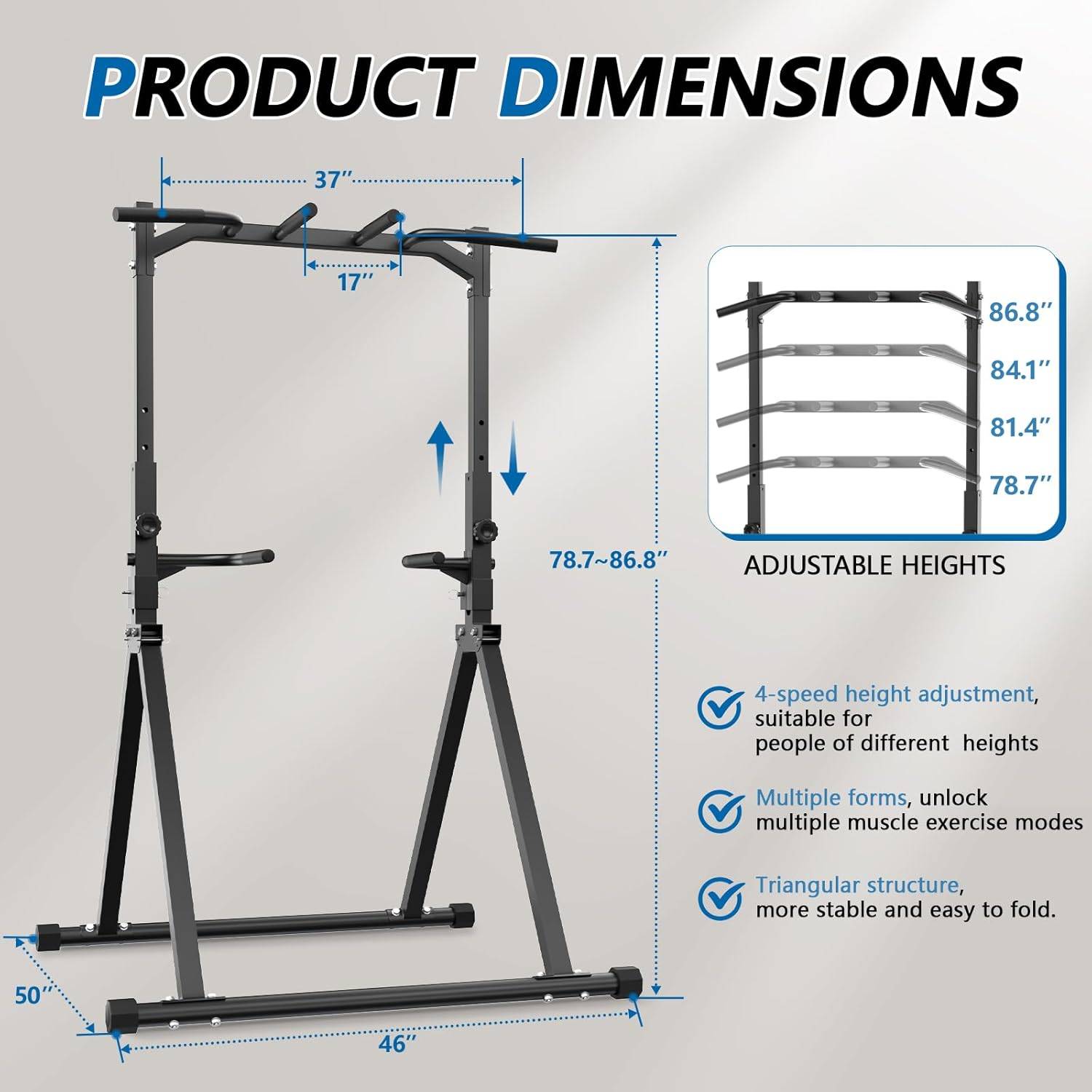 Foldable Power Tower - Pull Up Bar & Dip Station - photo 2