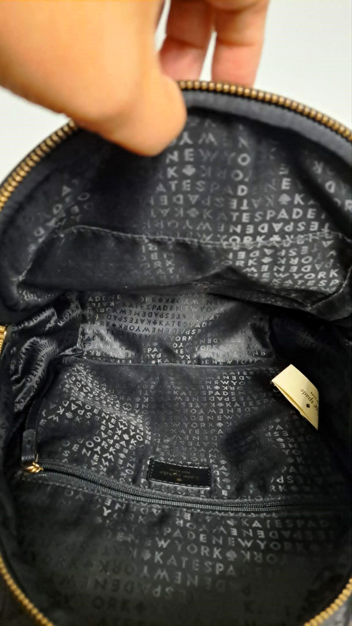 Authentic Kate Spade Quilted Small Bradley Backpack Black & Gold - photo 4