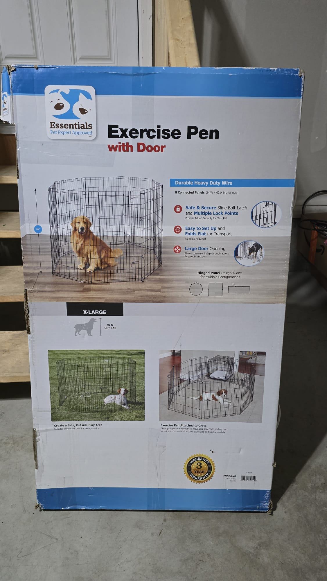 Essentials Exercise Pen with Door – Excellent Condition