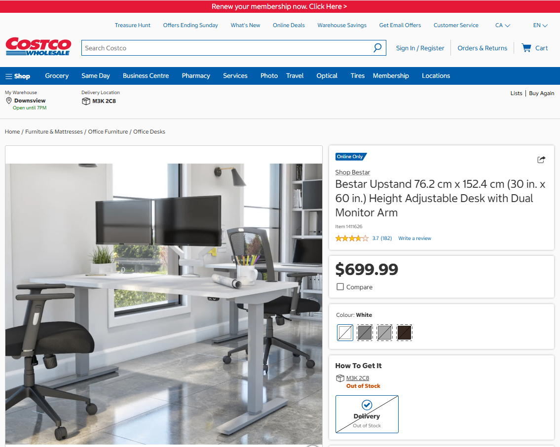 Brand New Electric Height-Adjustable Desk w/ Dual Monitor Arm