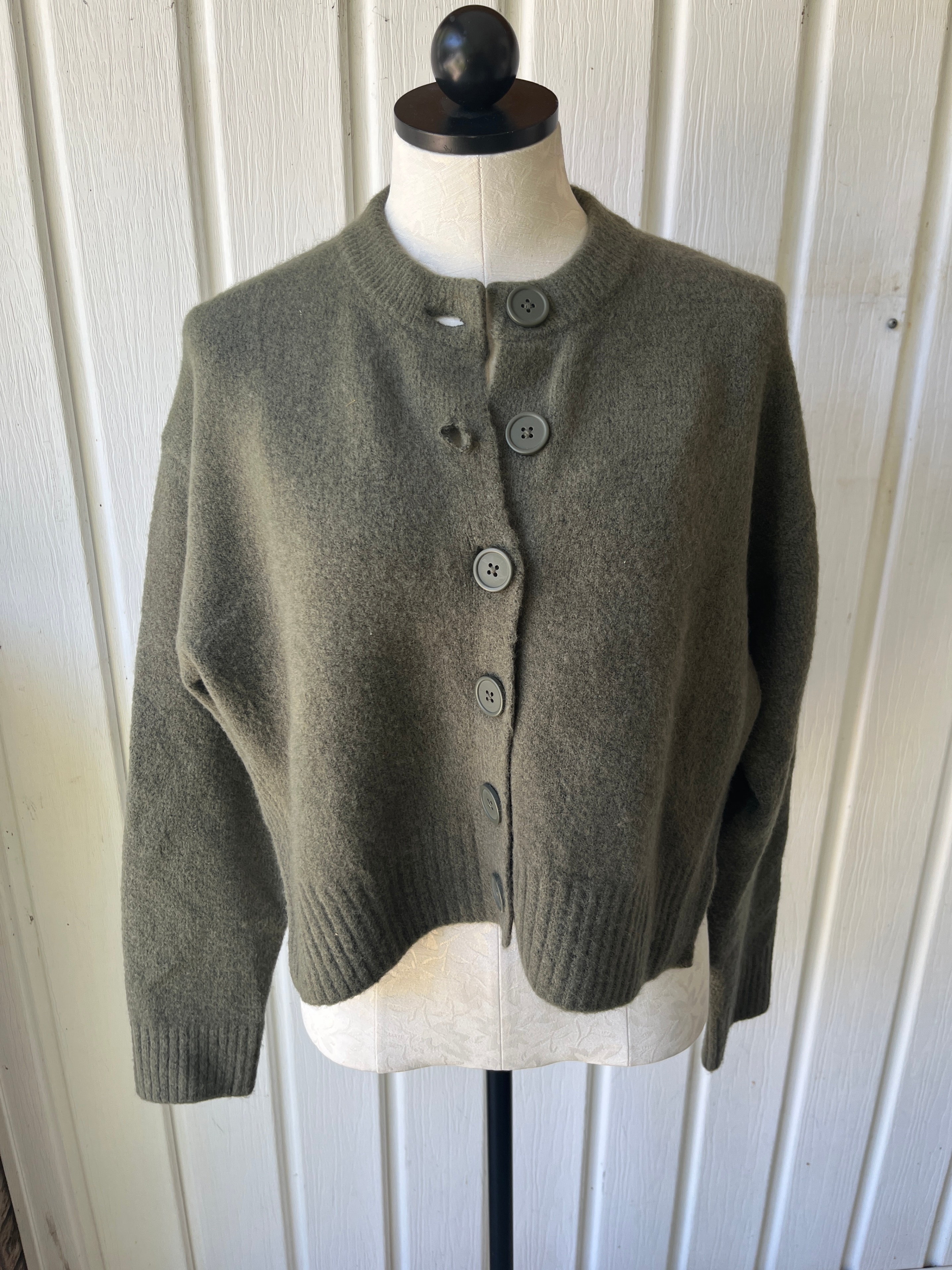 ZARA Green Cardigan Sweater