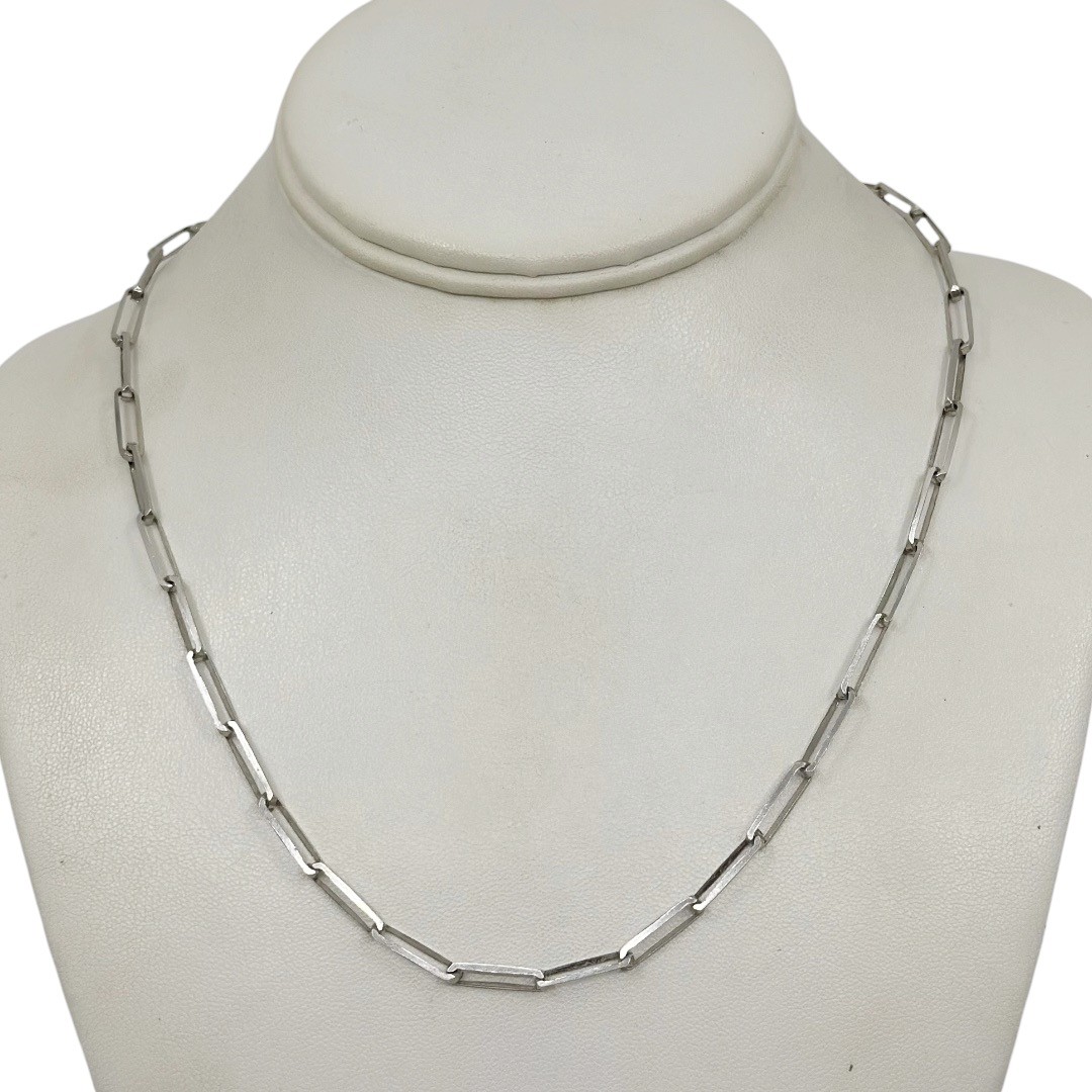 Sterling silver paperclip link chain necklace - GM1208 - photo 3