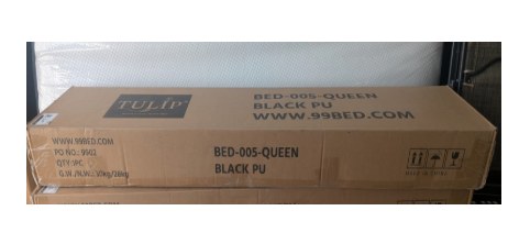 Tulip Queen Bed Frame - Black PU - photo 2