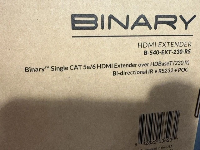 BINARY HDMI Extender B-540-EXT-230-RS New in Box - photo 2
