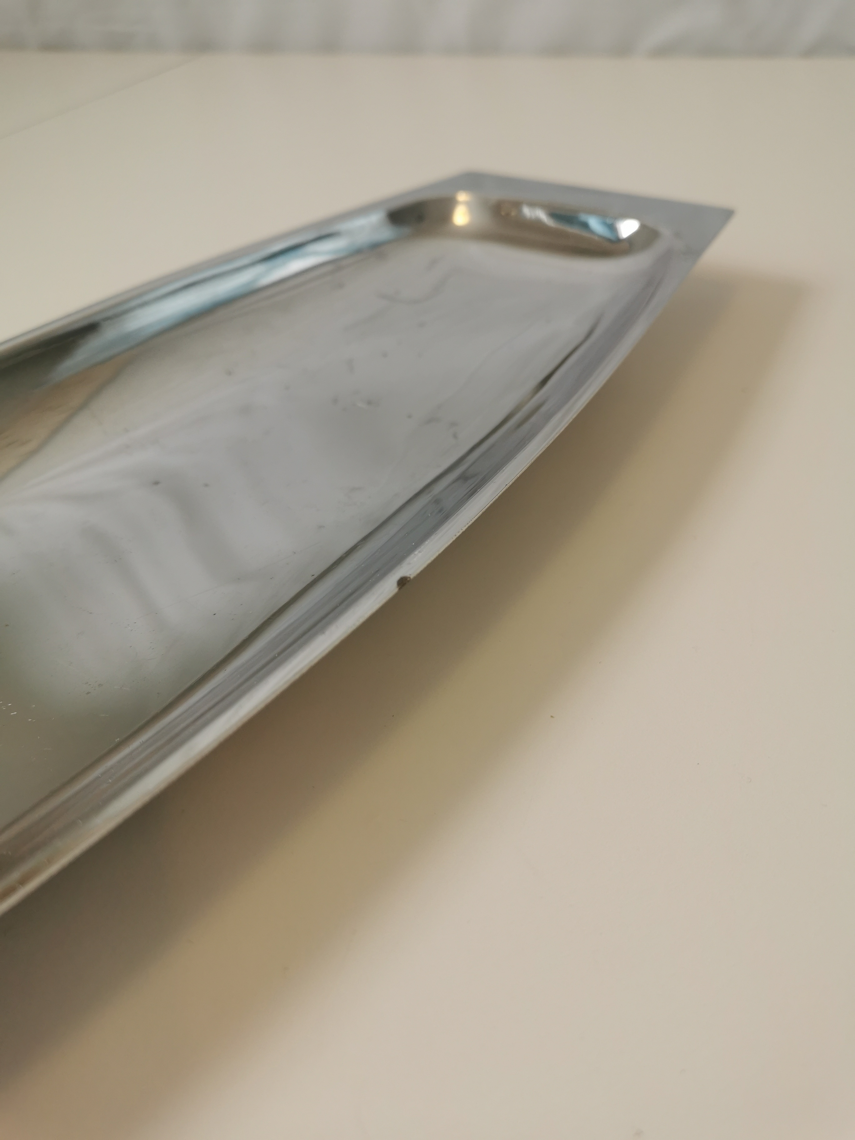 1950s Atomic Chrome Surfboard Serving Tray Starburst Etched - photo 5